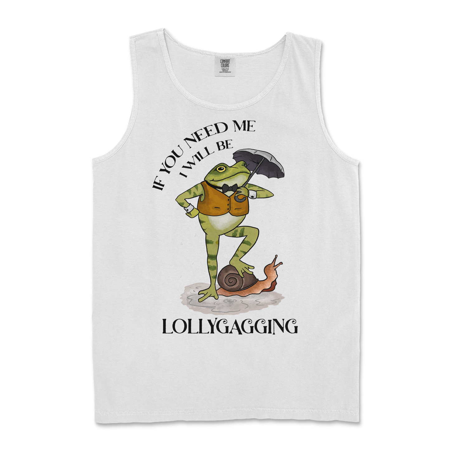 Comfort Colors Tank Top Lollygagging in White