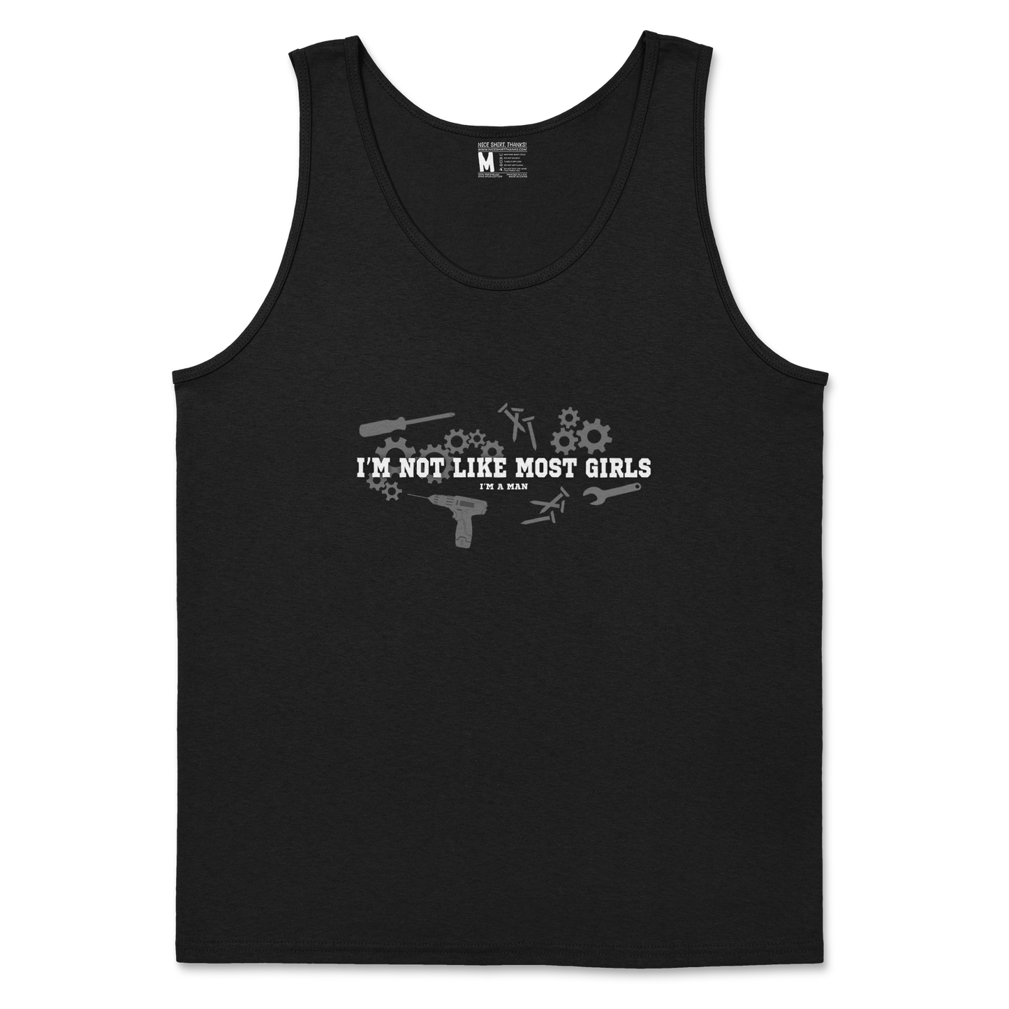 Gildan SoftStyle Tank Top Not Like Most Girls in Black