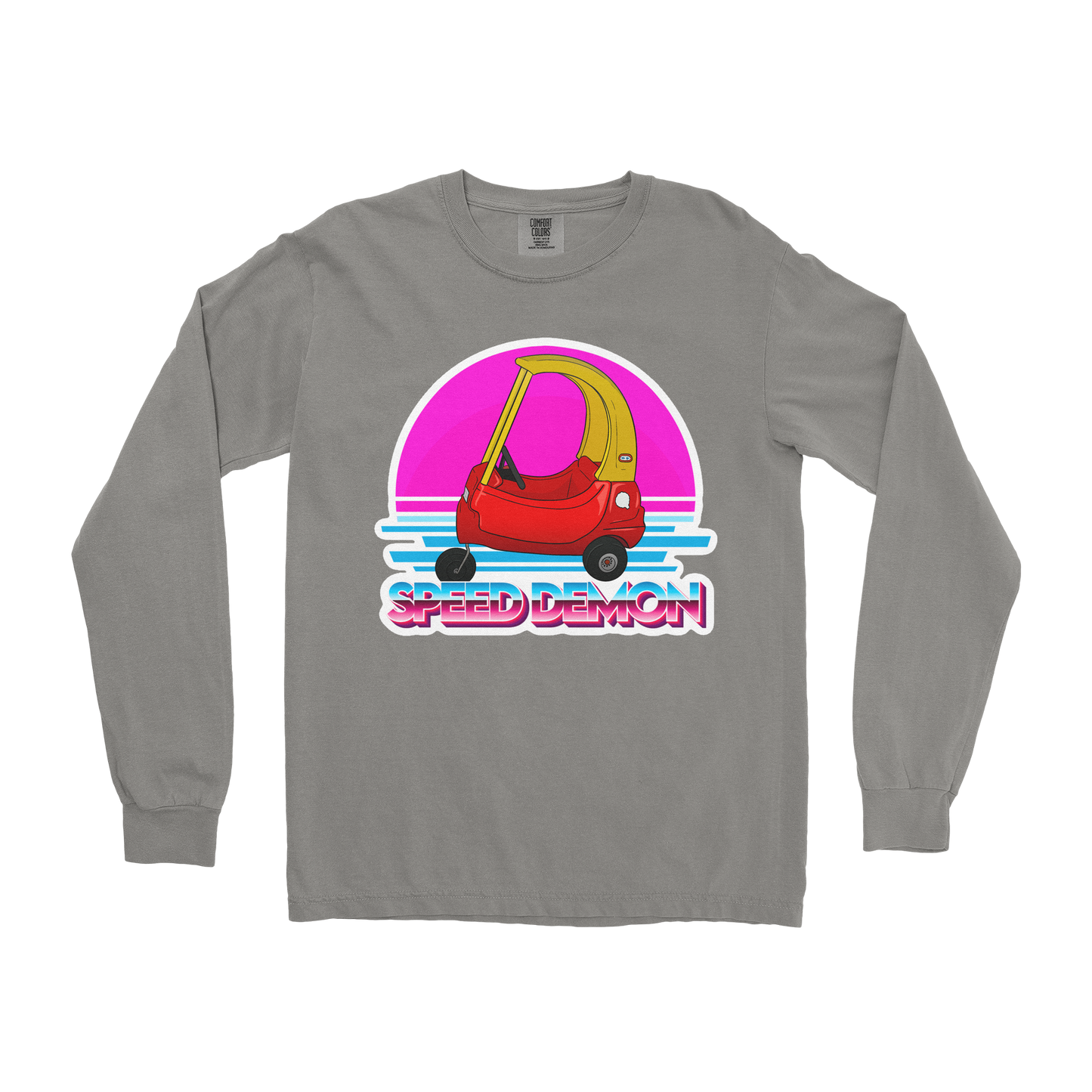 Comfort Colors Long Sleeve Speed Demon in Grey