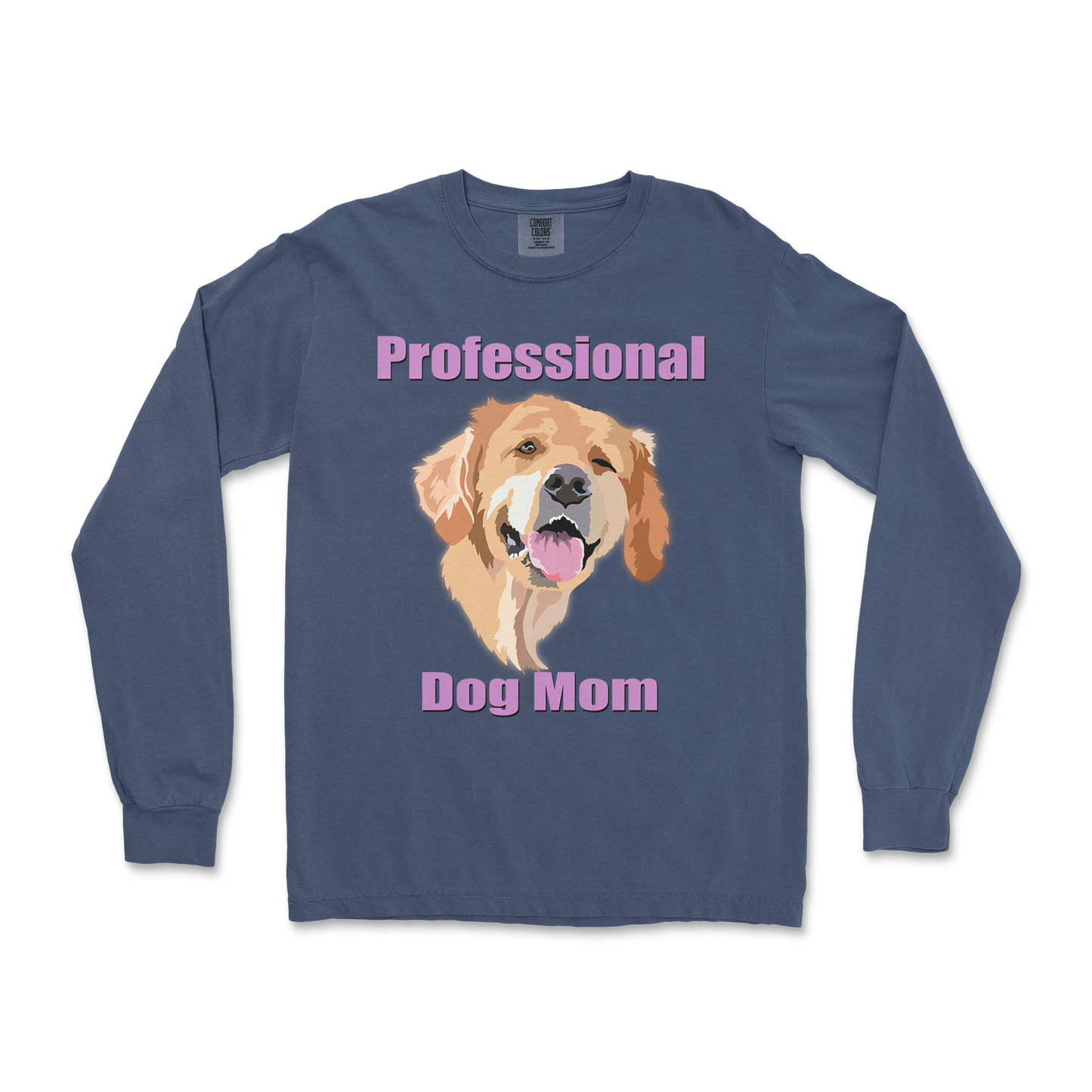 Comfort Colors Long Sleeve Dog Mom in Midnight
