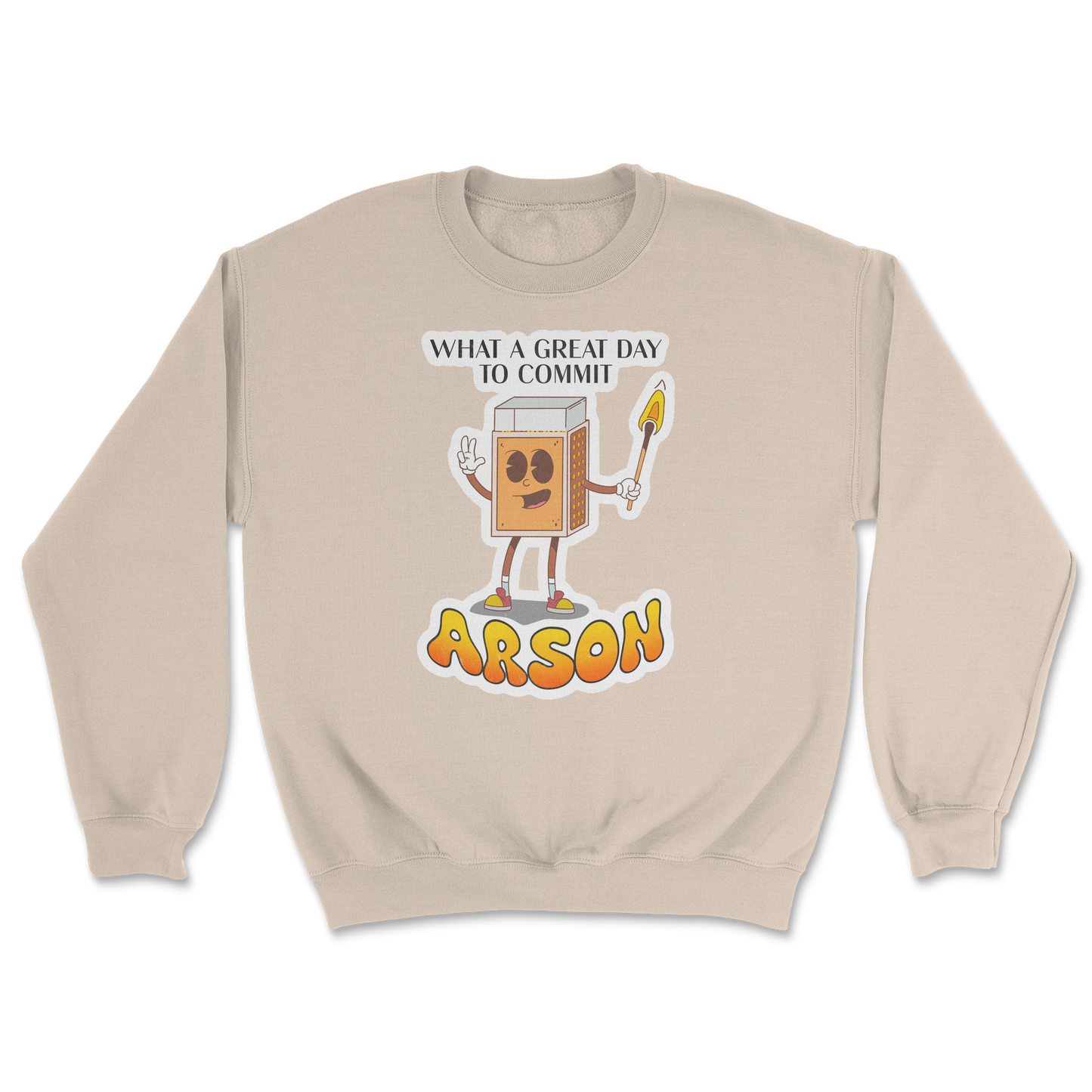 Heavy Blend Crew Neck Commit Arson in Sand
