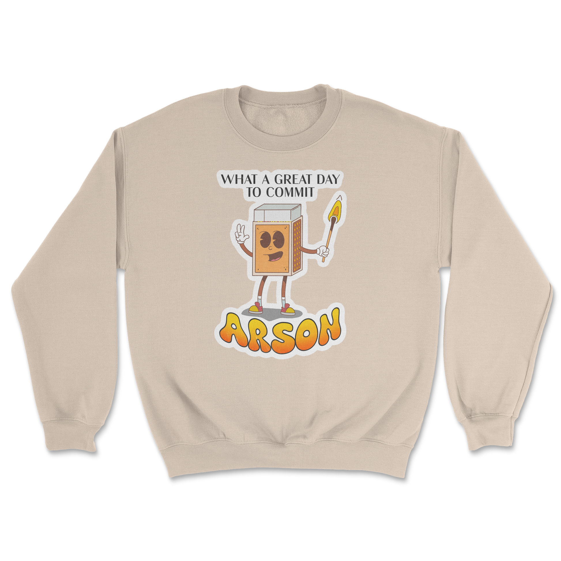 Heavy Blend Crew Neck Commit Arson in Sand