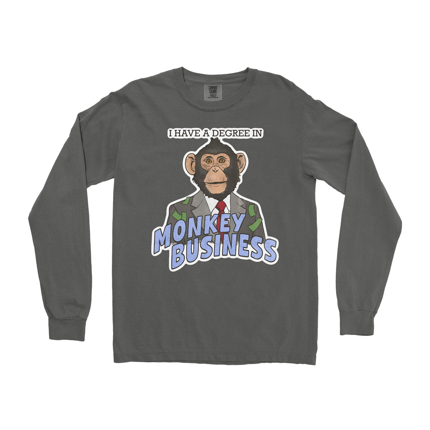 Comfort Colors Long Sleeve Monkey Business in Pepper