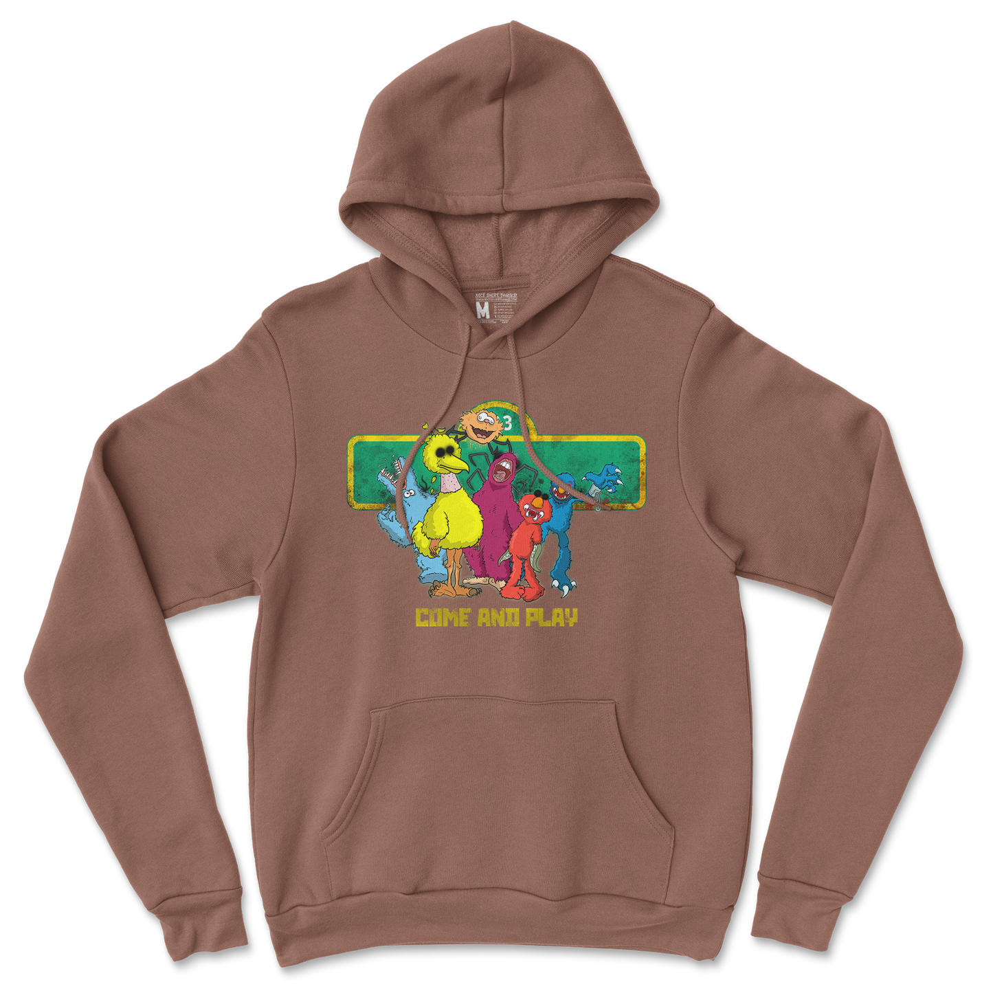 Gildan SoftStyle Hoodie Cursed Sesame Street in Cocoa