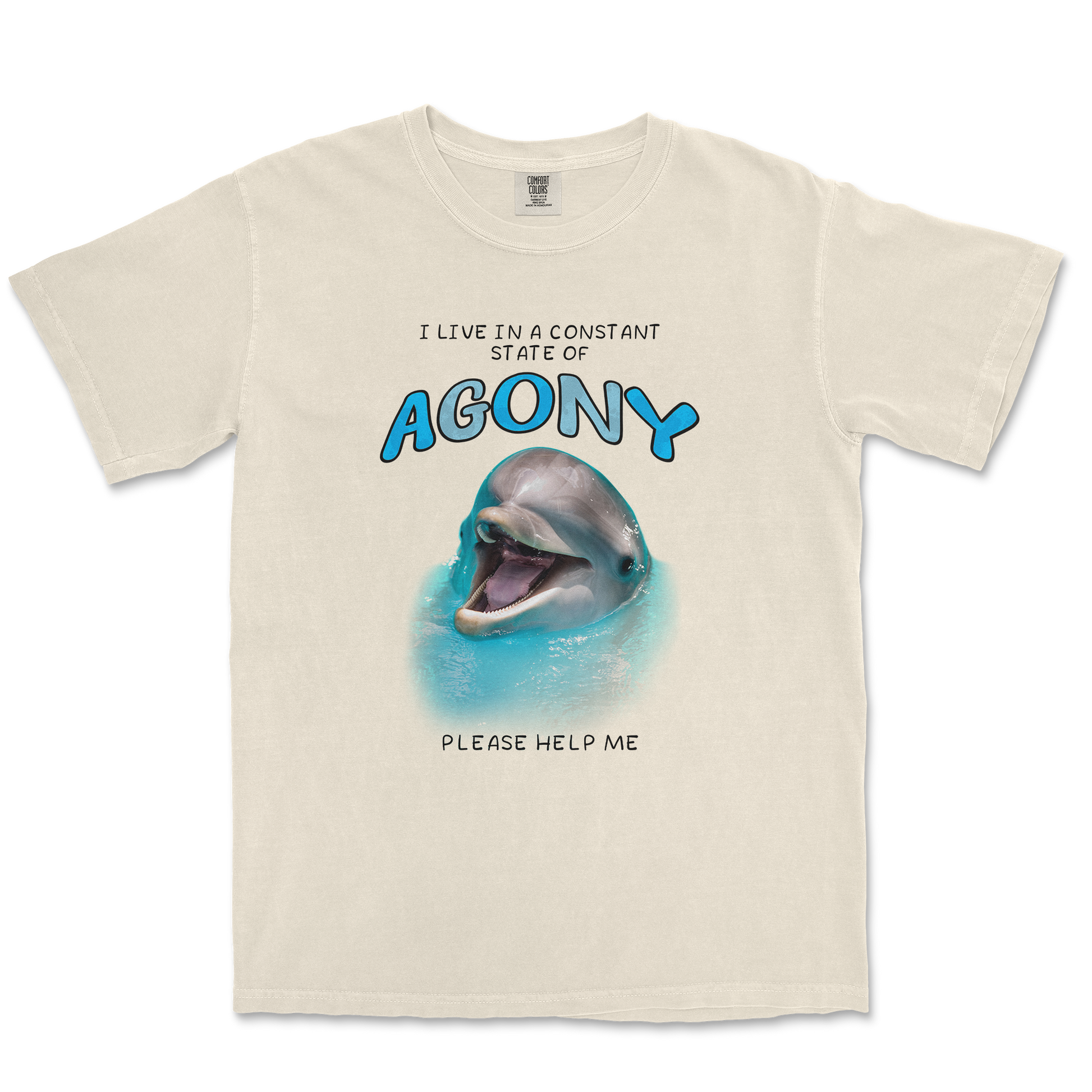 Comfort Colors T-Shirt Agony Dolphin in Ivory