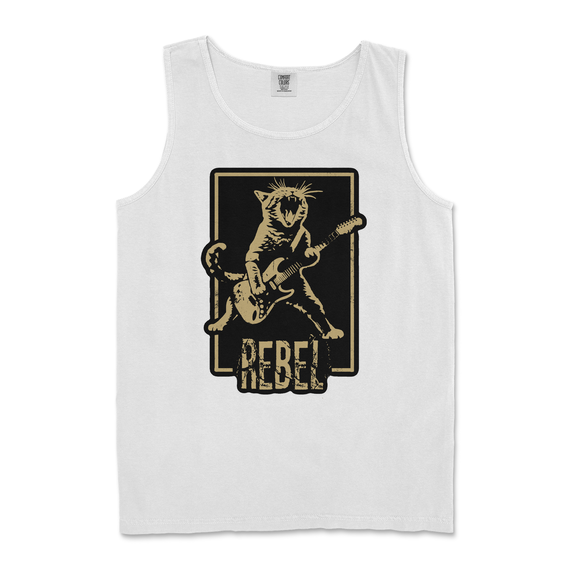 Comfort Colors Tank Top Rebel Kitty in White
