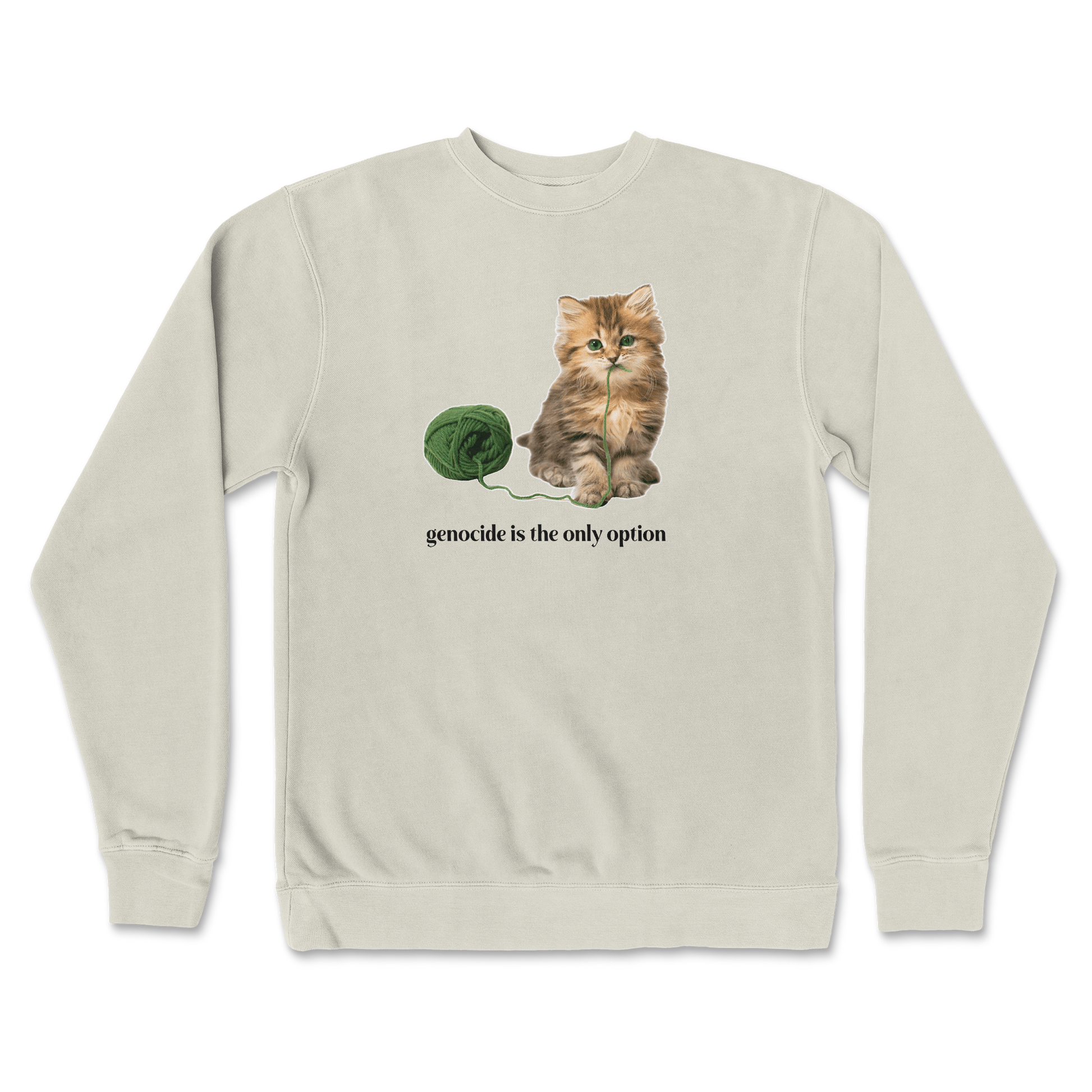 Independent Clothing Co. Crew Neck Genocide Kitty  in Bone