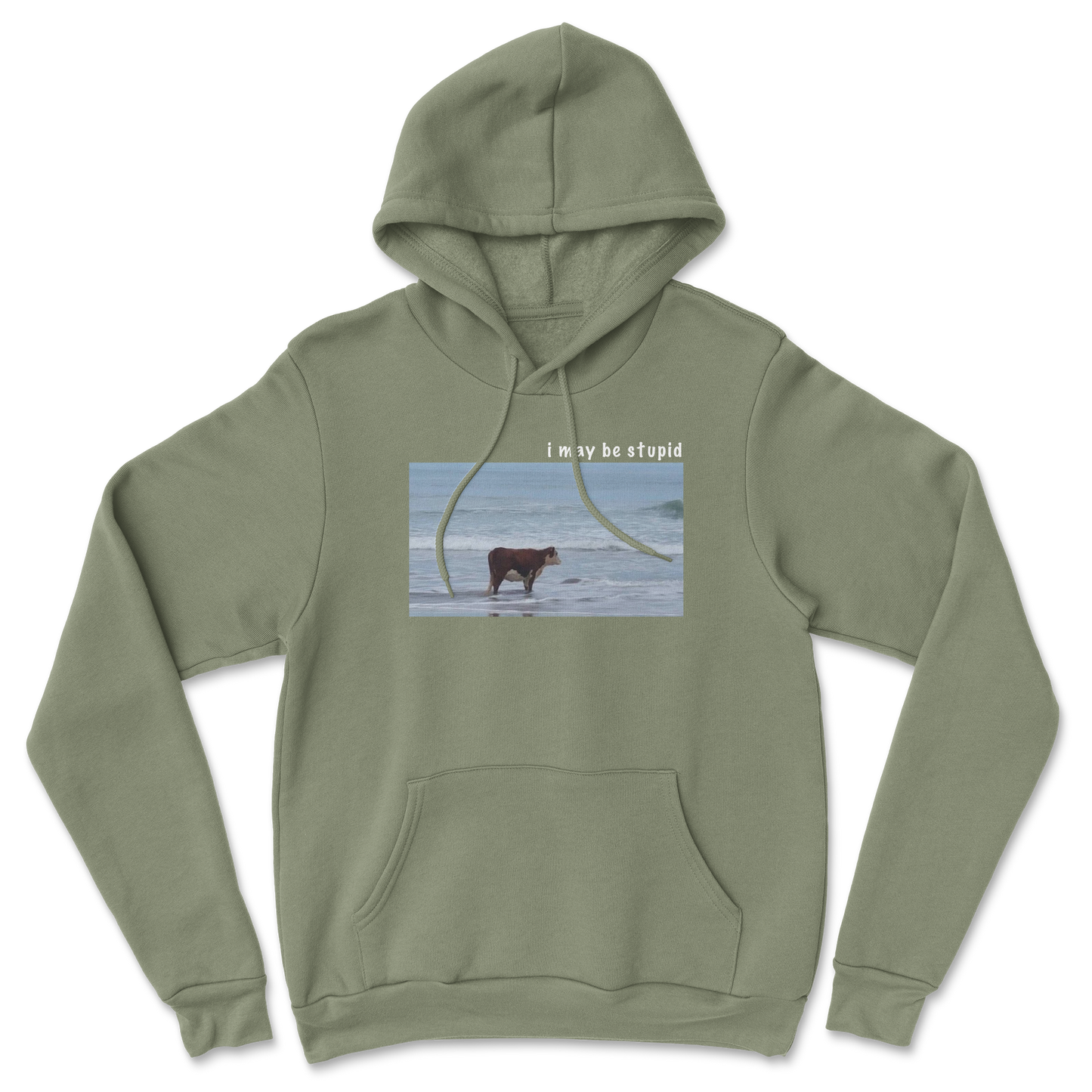Heavy Blend Hoodie Stupid in Military Green