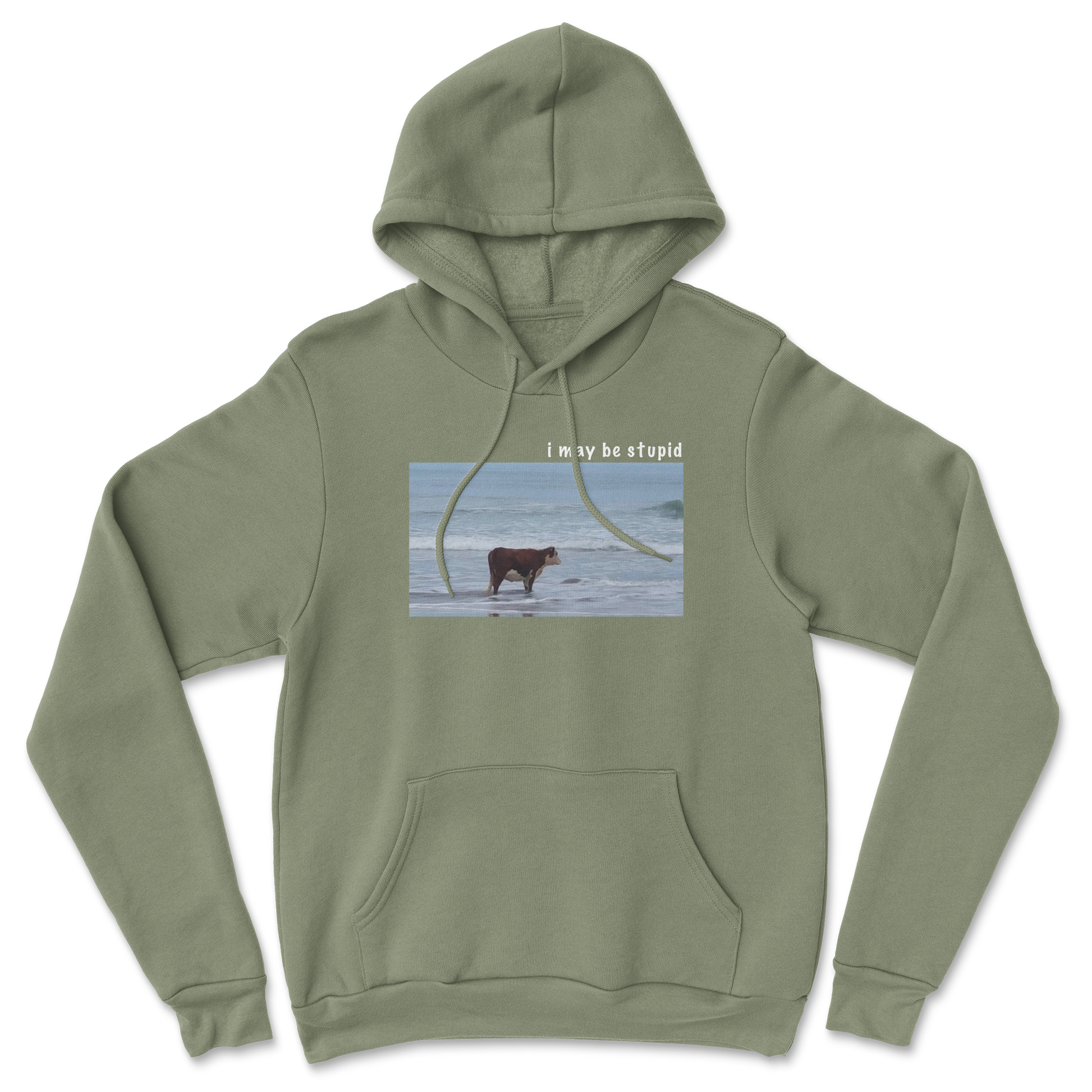 Heavy Blend Hoodie Stupid in Military Green