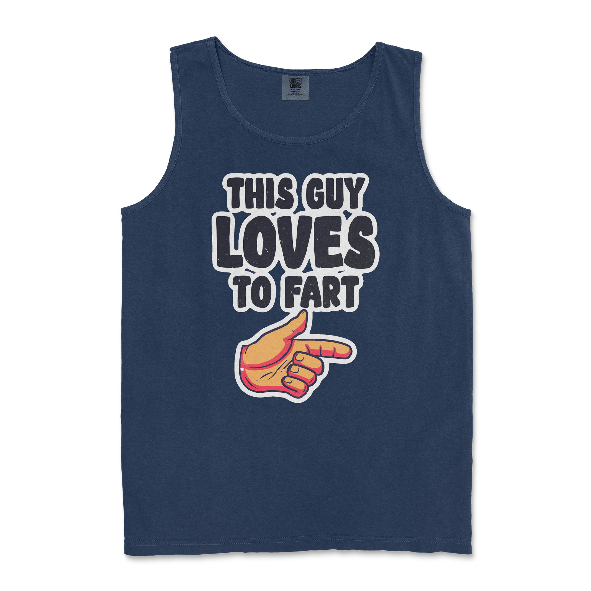 Comfort Colors Tank Top Who Farted  in True-Navy