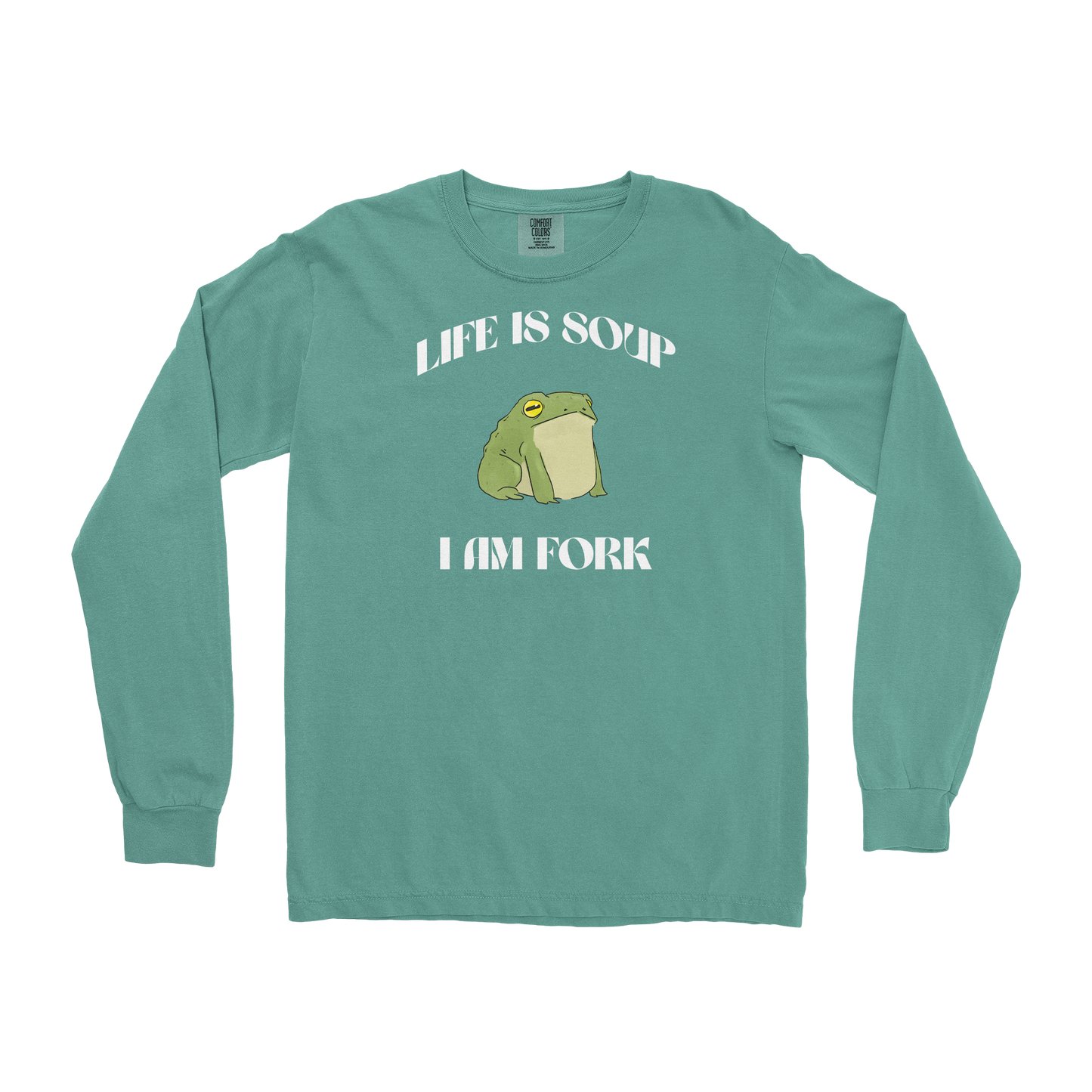 Comfort Colors Long Sleeve I Am Fork in Light-Green