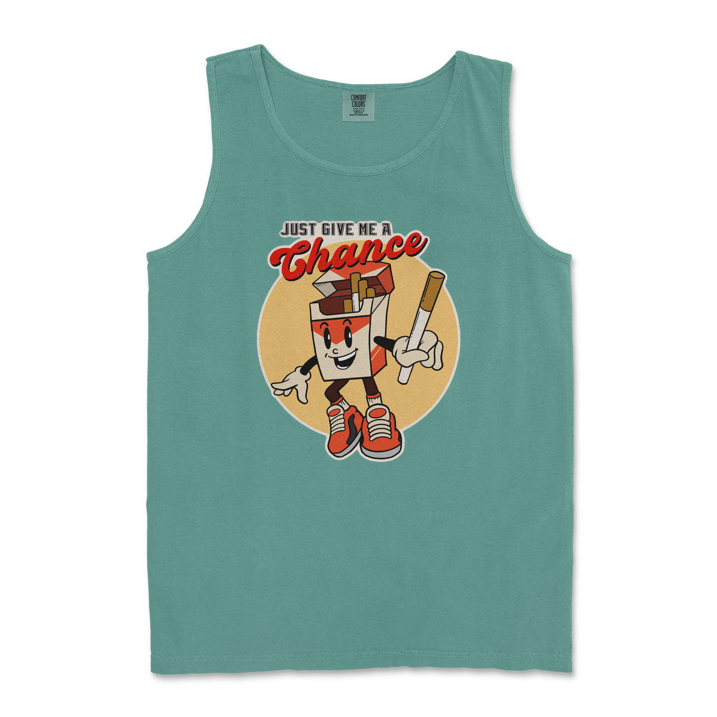 Comfort Colors Tank Top Vintage Cigarette in Light Green