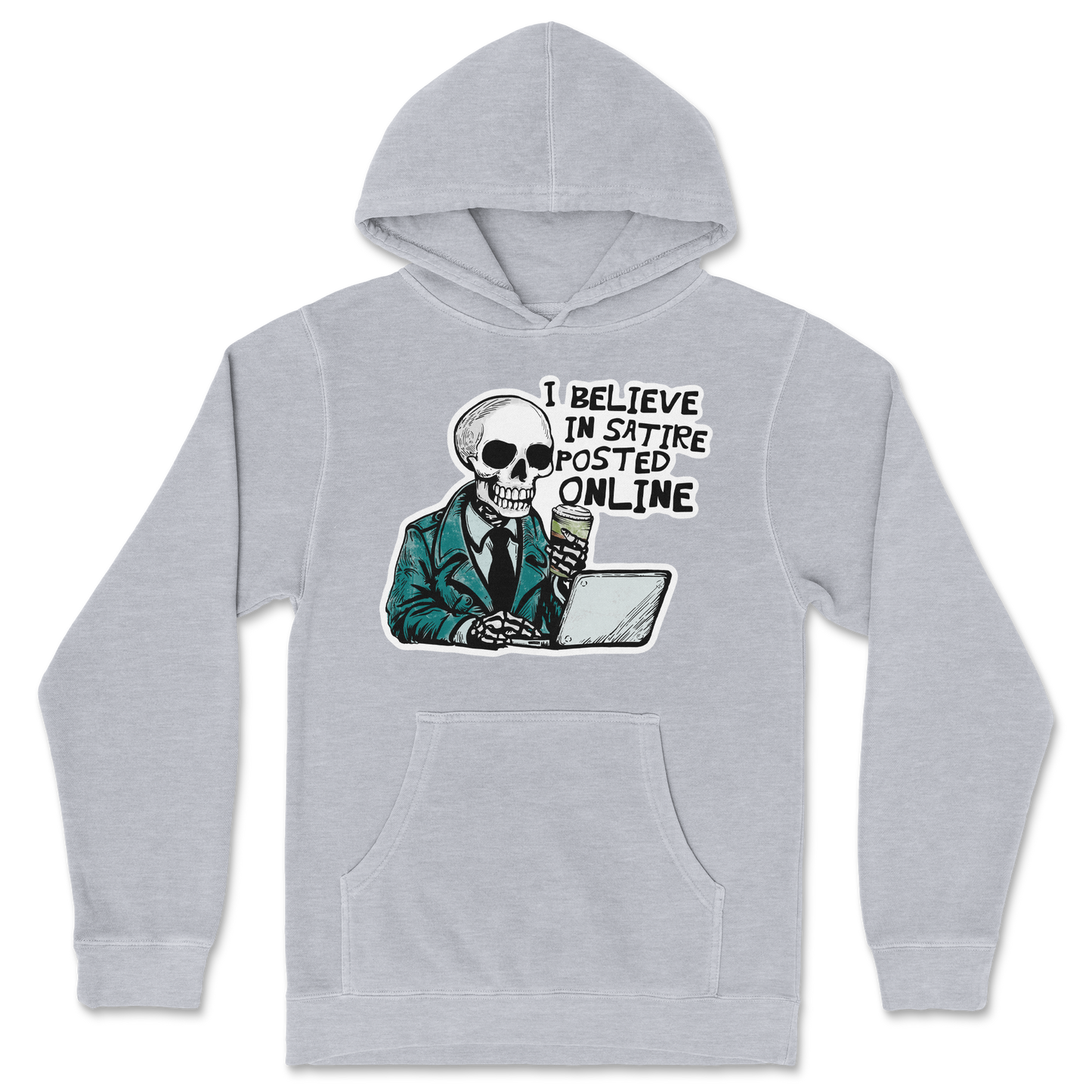 Independent Clothing Co. Hoodie Believe in Satire in Grey Heather