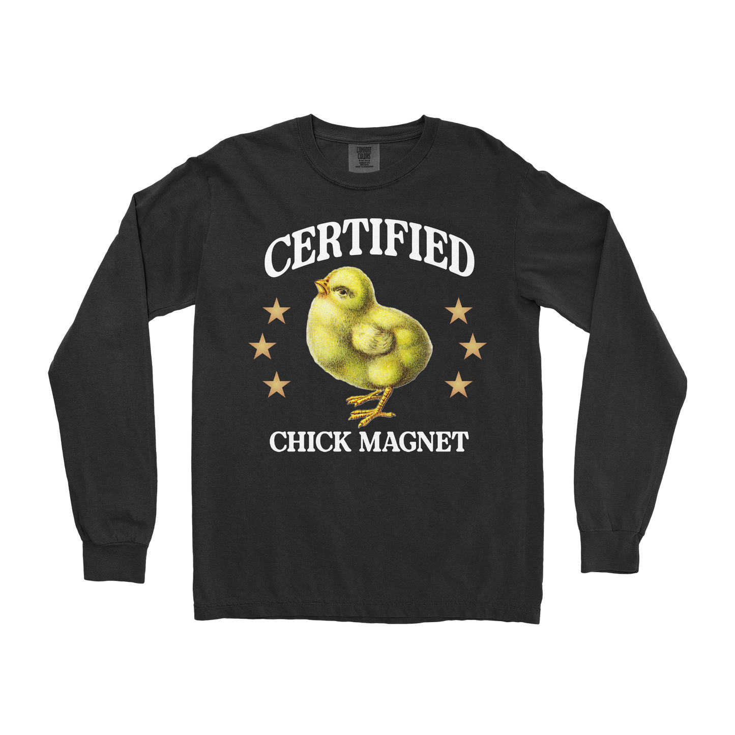 Comfort Colors Long Sleeve Chick Magnet in Black