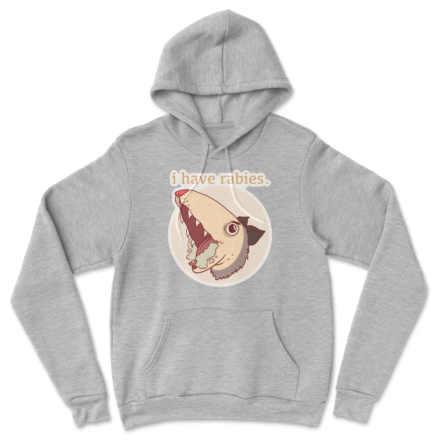 Heavy Blend Hoodie I Have Rabies in Grey Heather