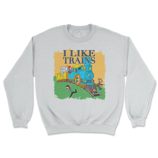 Heavy Blend Crew Neck I Like Trains in Sports Grey