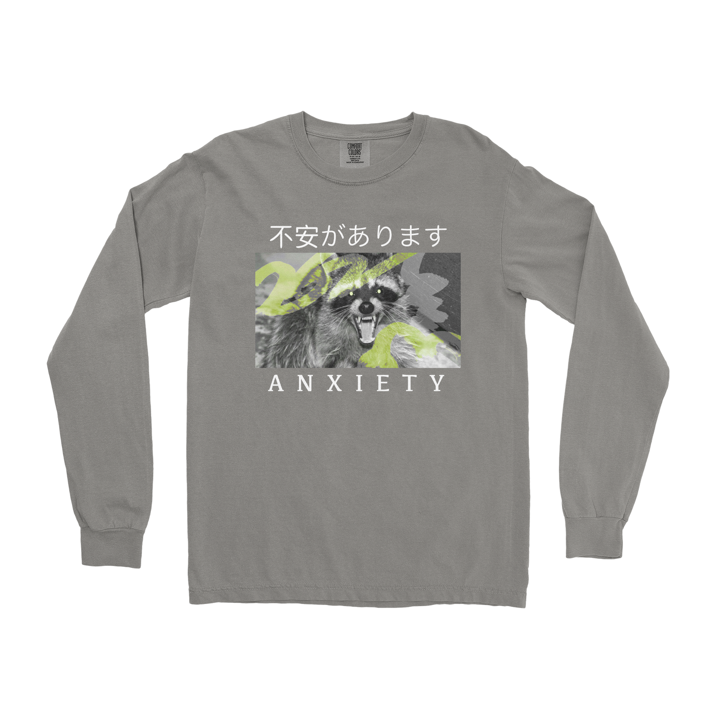 Comfort Colors Long Sleeve Anxiety in Grey
