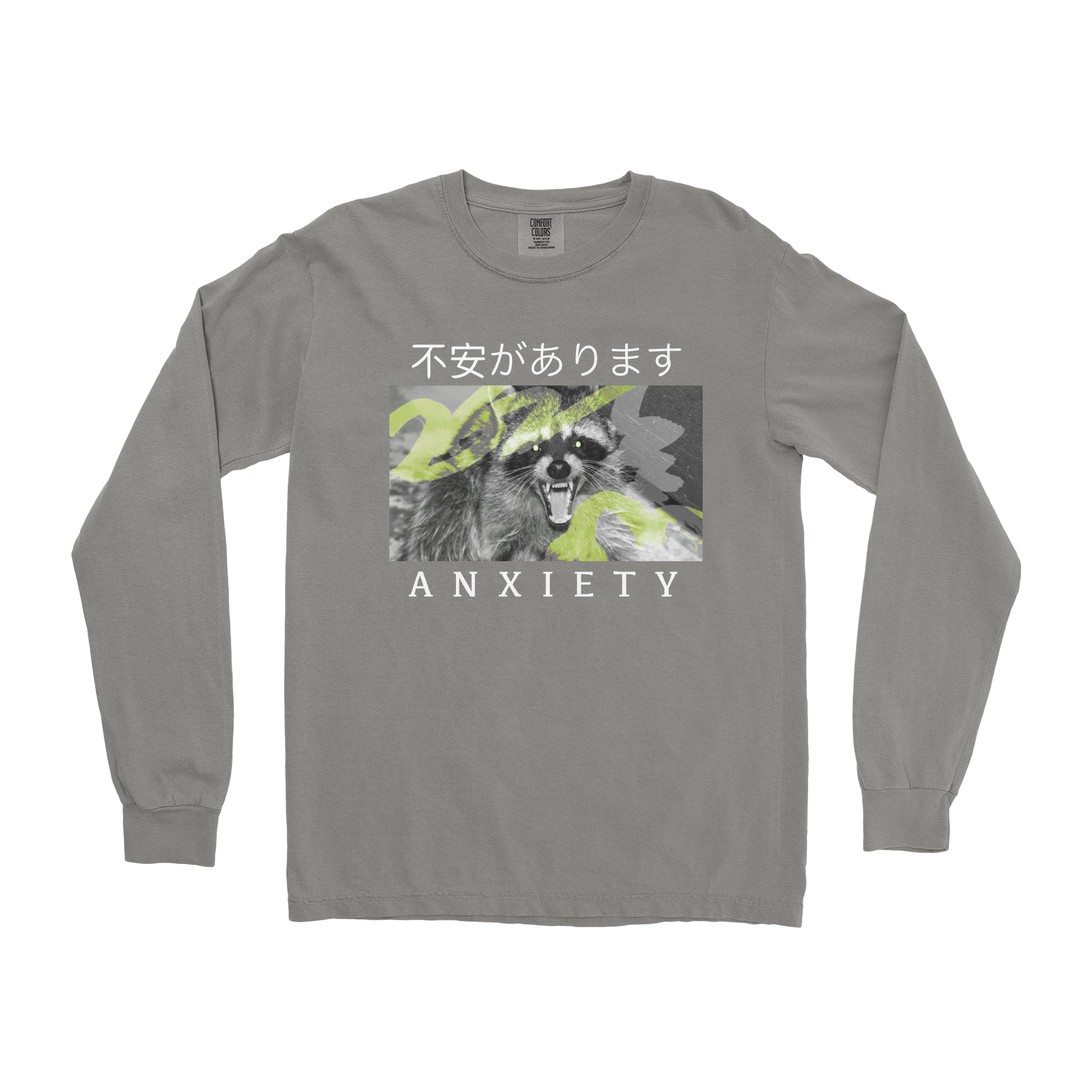 Comfort Colors Long Sleeve Anxiety in Grey