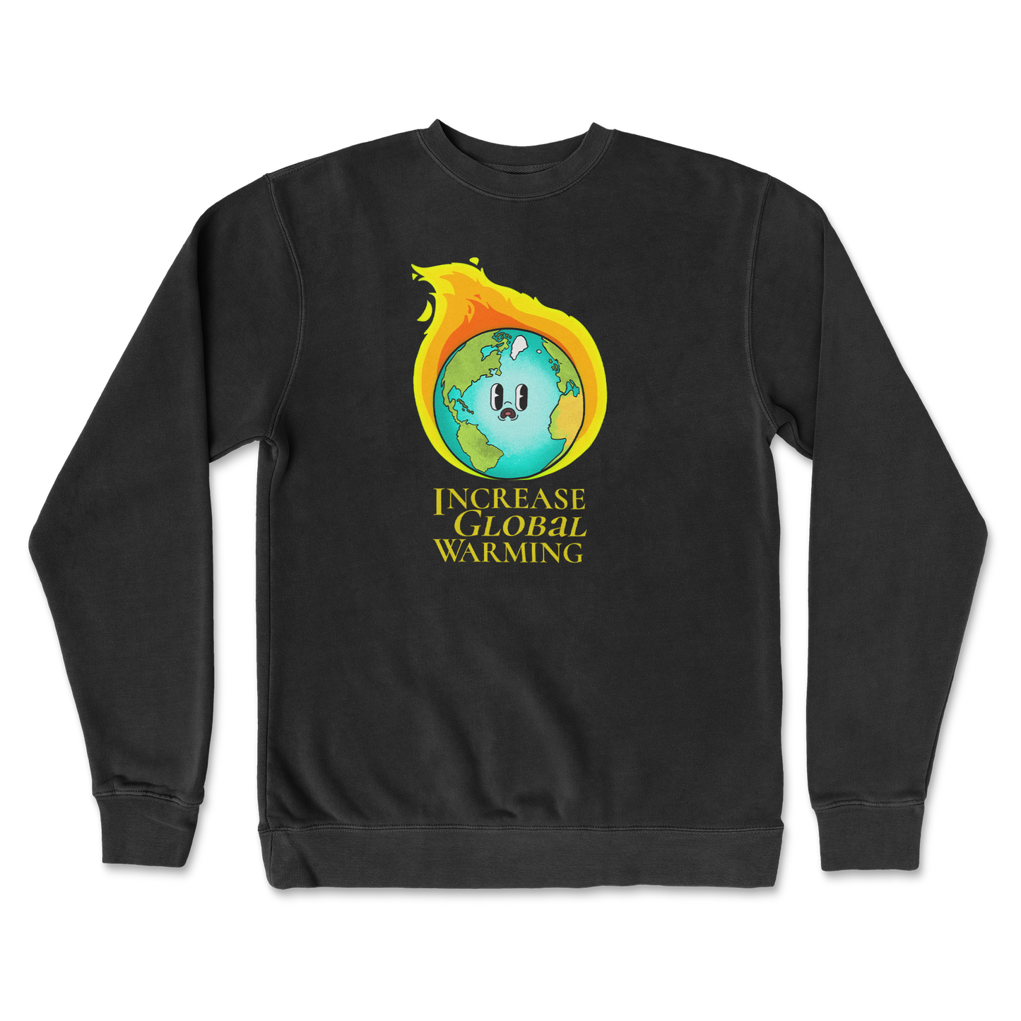 Independent Clothing Co. Crew Neck Increase Global Warming in Black