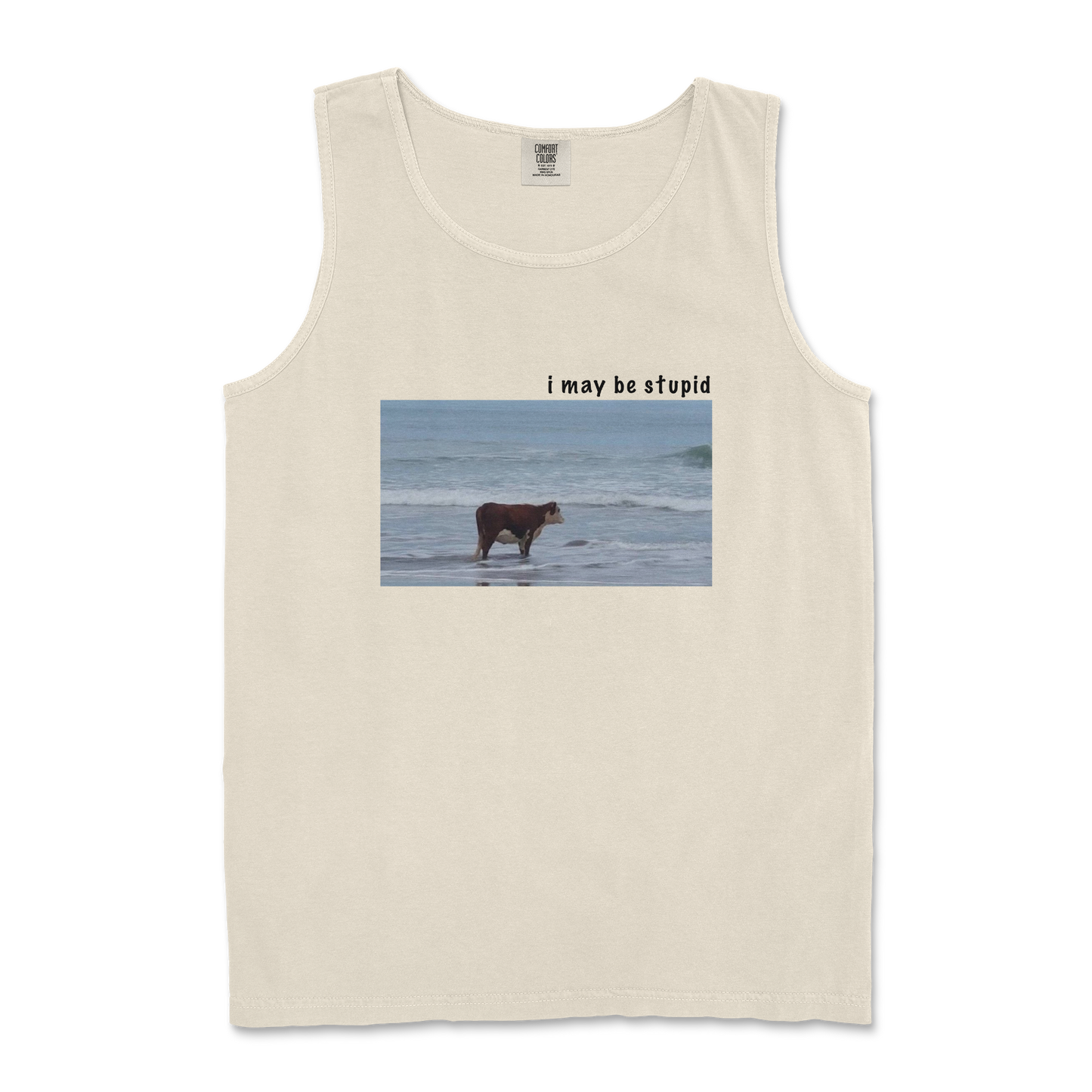 Comfort Colors Tank Top Stupid in Ivory