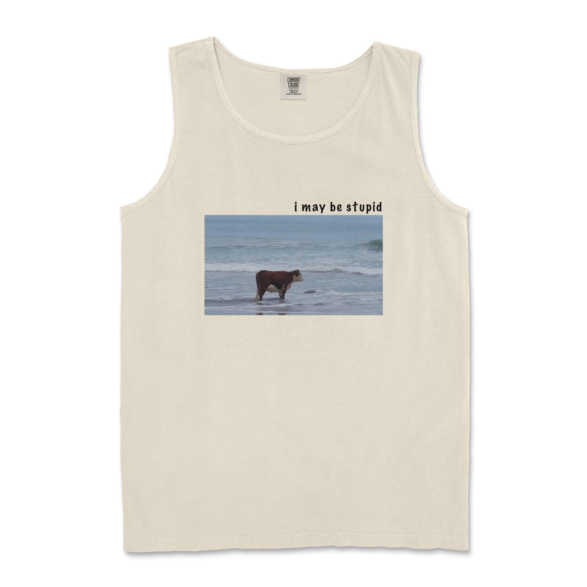 Comfort Colors Tank Top Stupid in Ivory