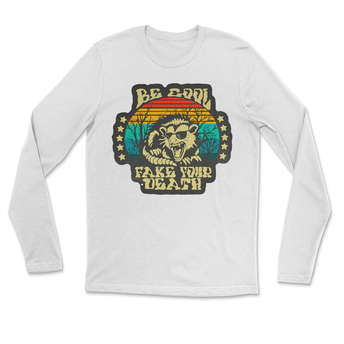 Heavy Blend Long Sleeve Fake Your Death in White
