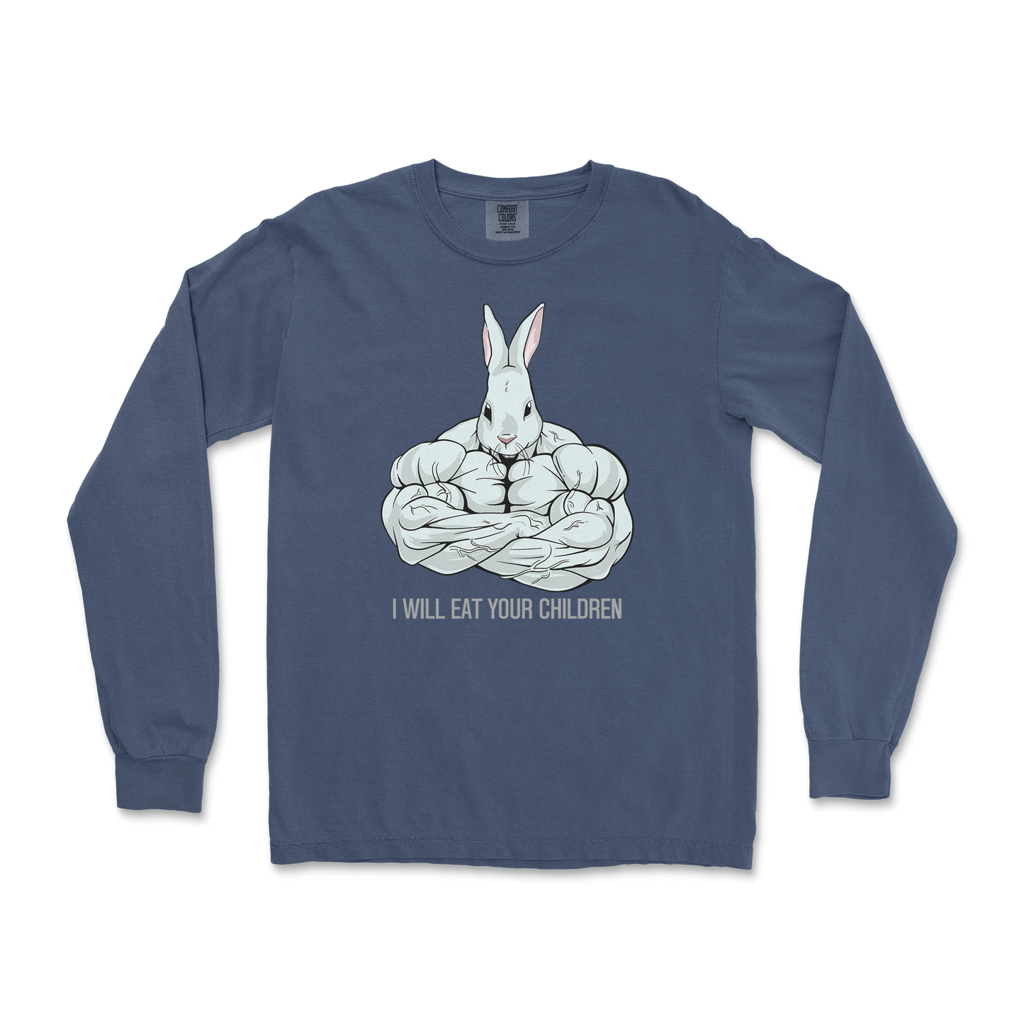 Comfort Colors Long Sleeve Scary Rabbit in Midnight