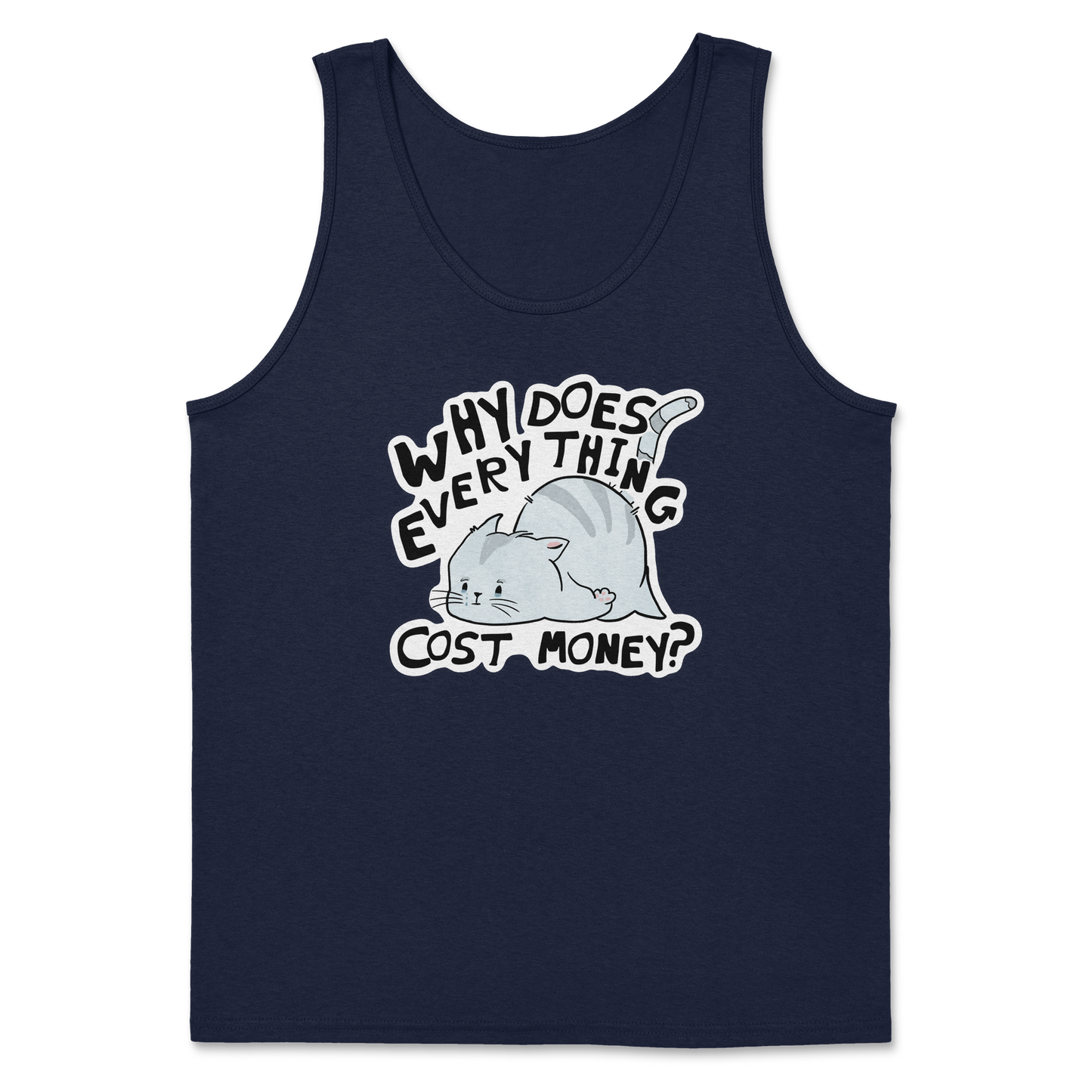 Heavy Blend Tank Top Broke Cat in Navy