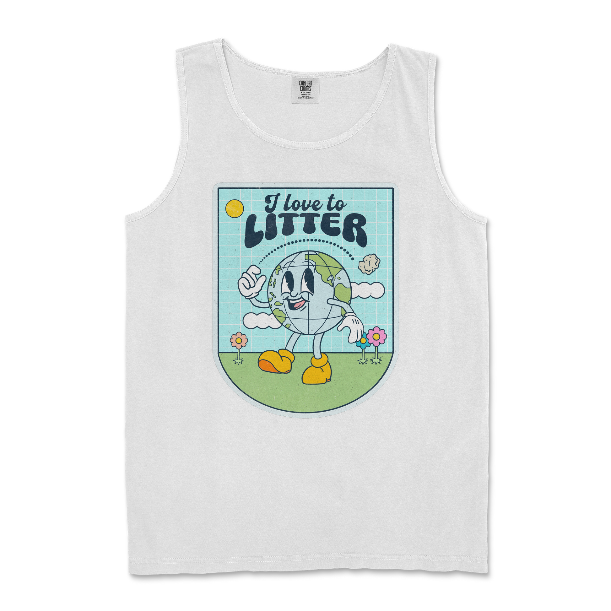 Comfort Colors Tank Top Earth Day in White