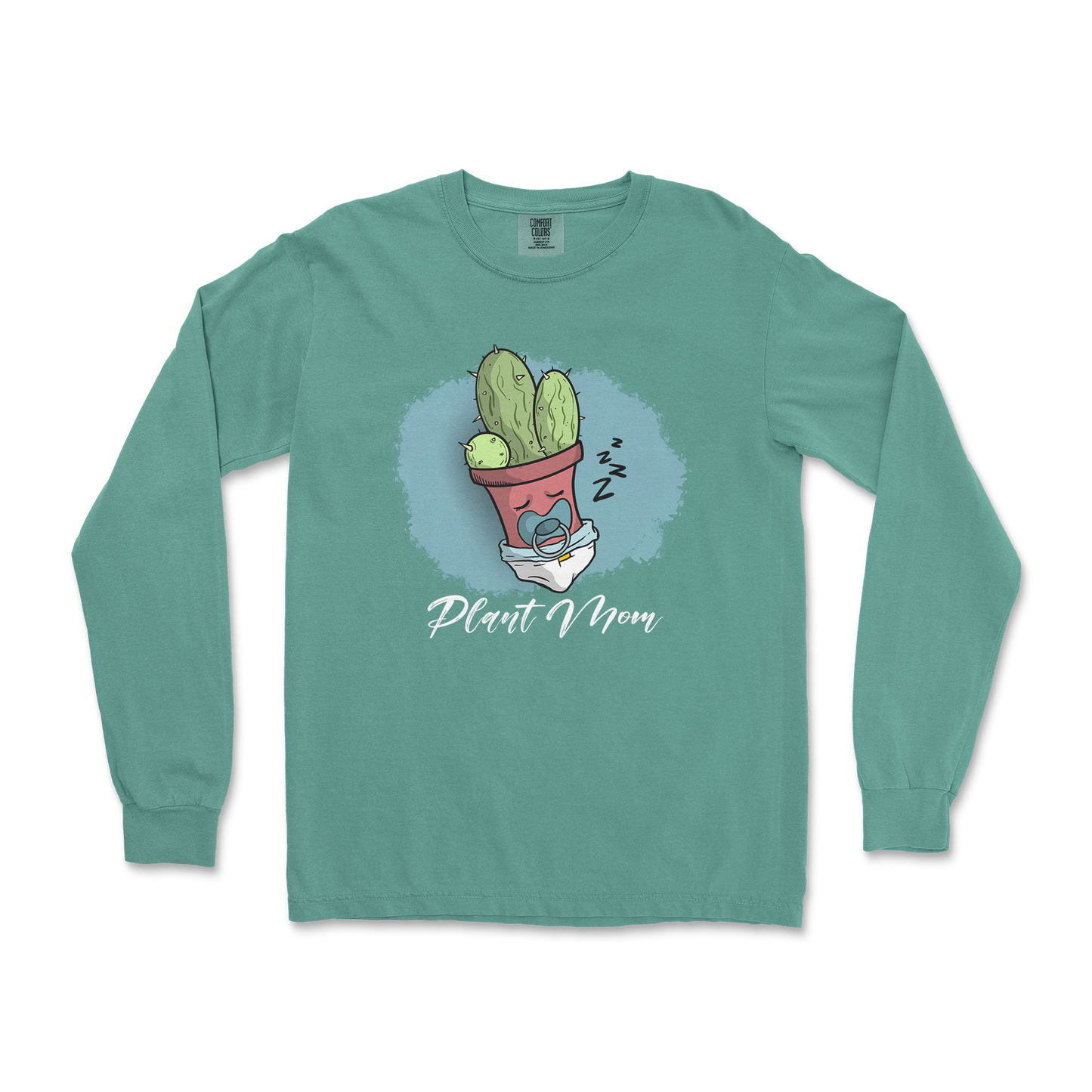 Comfort Colors Long Sleeve Plant Mom 2 in LightGreen