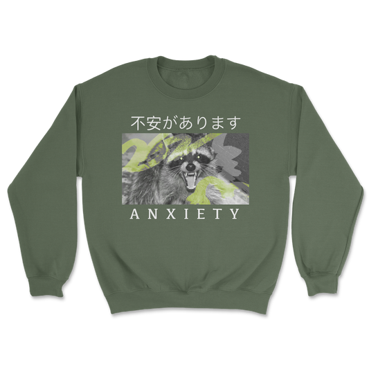 Heavy Blend Crew Neck Anxiety in Military Green