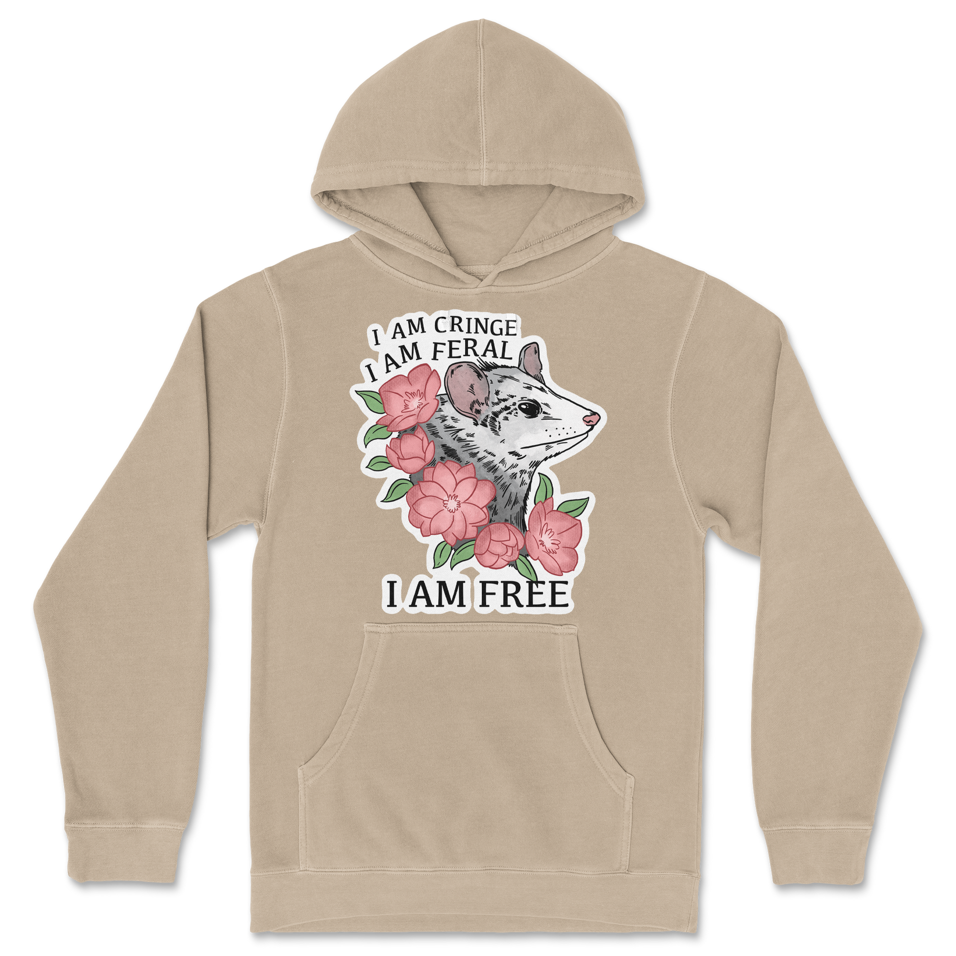 Independent Clothing Co. Hoodie I Am Cringe  in Sandstone
