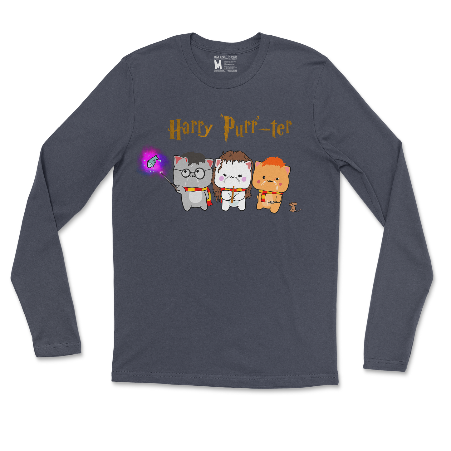 Gildan SoftStyle Long Sleeve Harry Purrter in Navy
