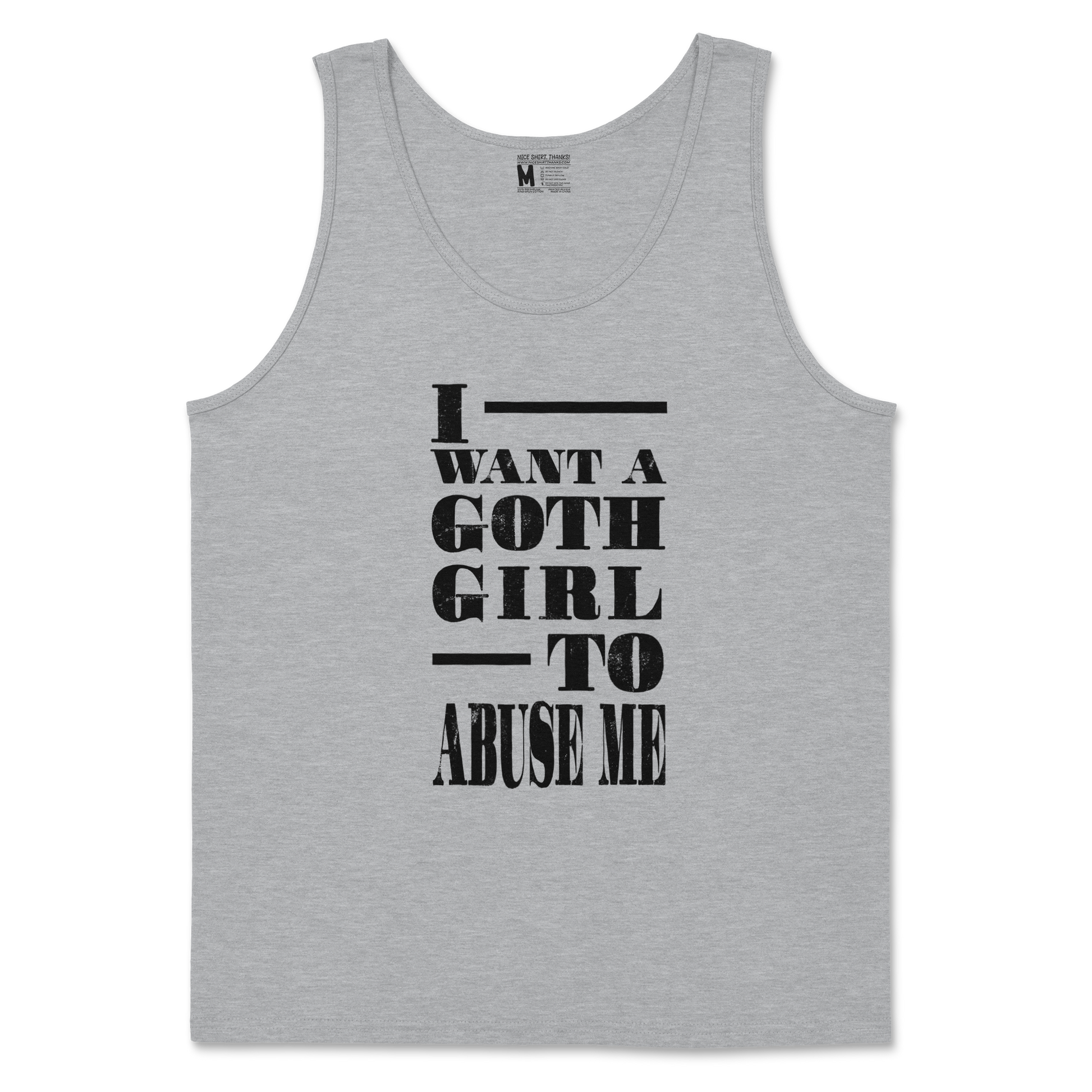 Gildan SoftStyle Tank Top I Want A Goth GF in SportsGrey
