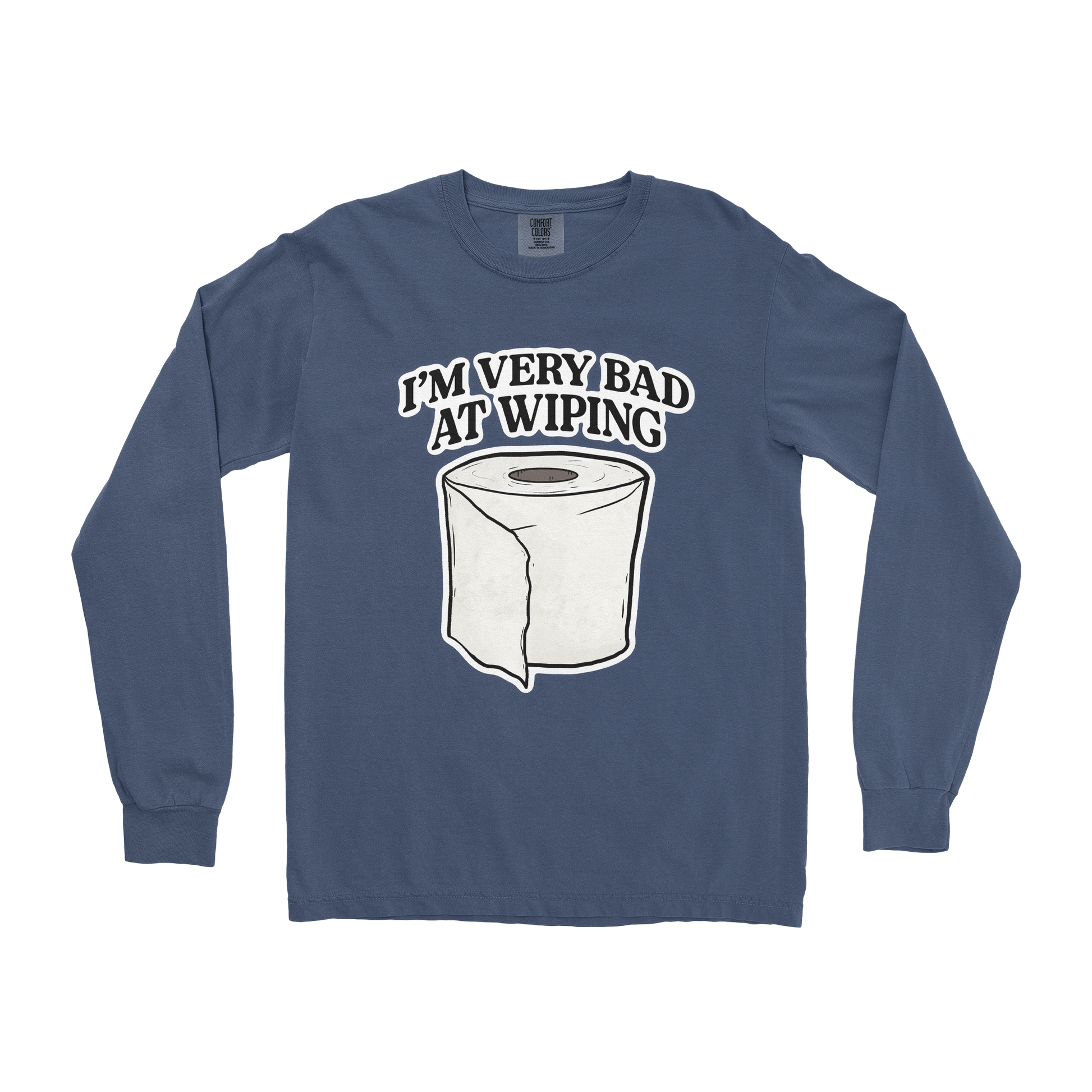 Comfort Colors Long Sleeve Bad Wiper in Midnight