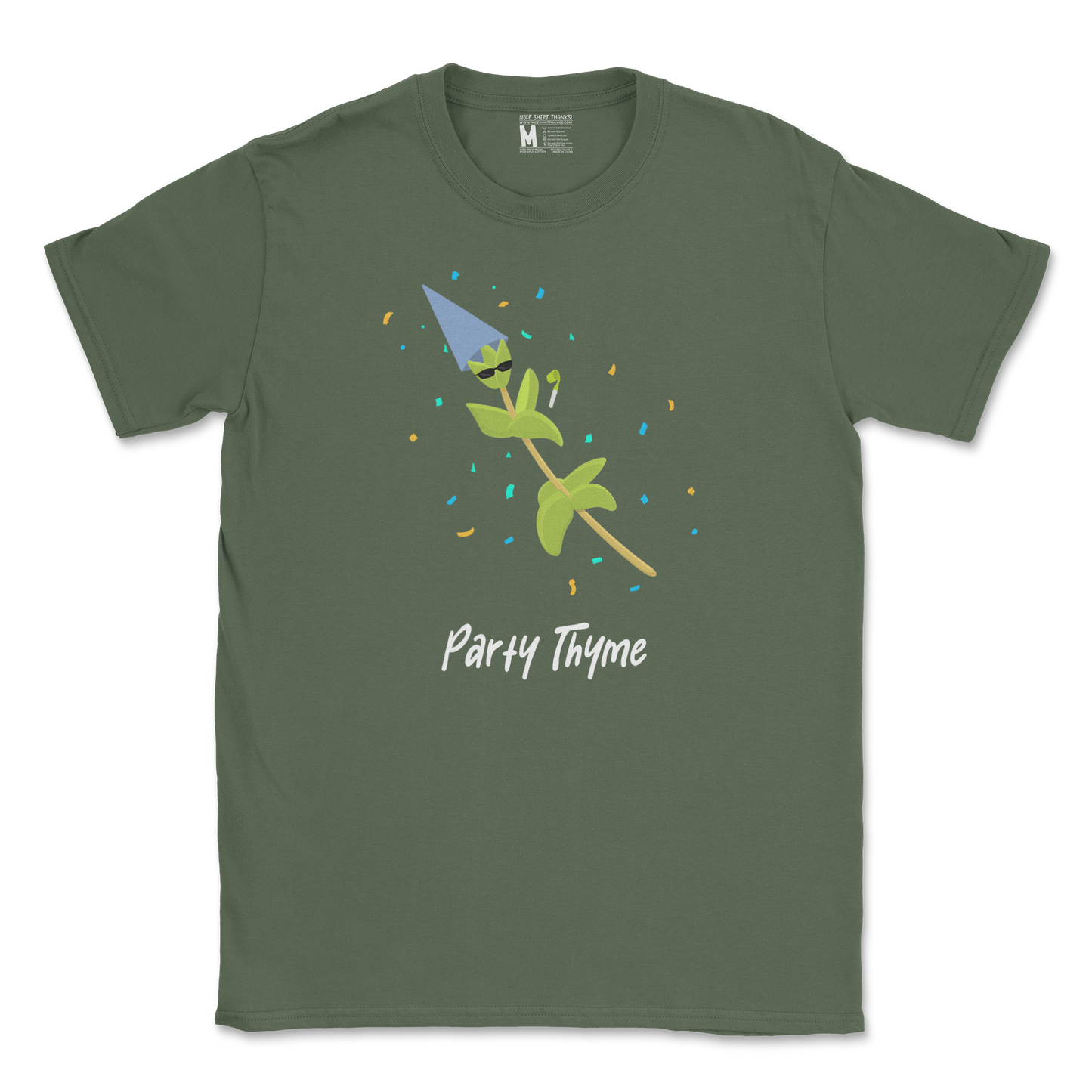 Gildan SoftStyle T-Shirt Party Thyme in Military Green
