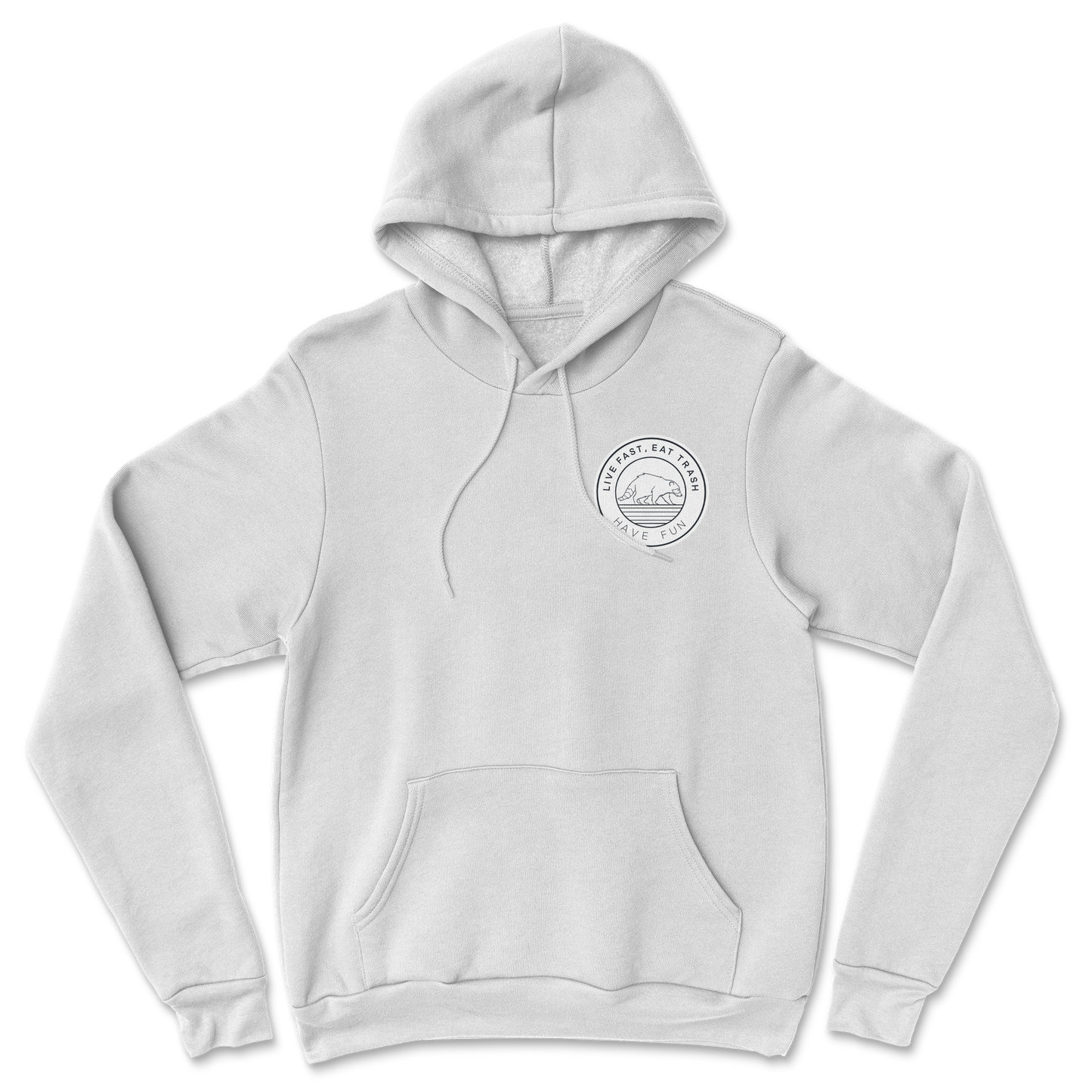 Heavy Blend Hoodie Raccoon Logo in White