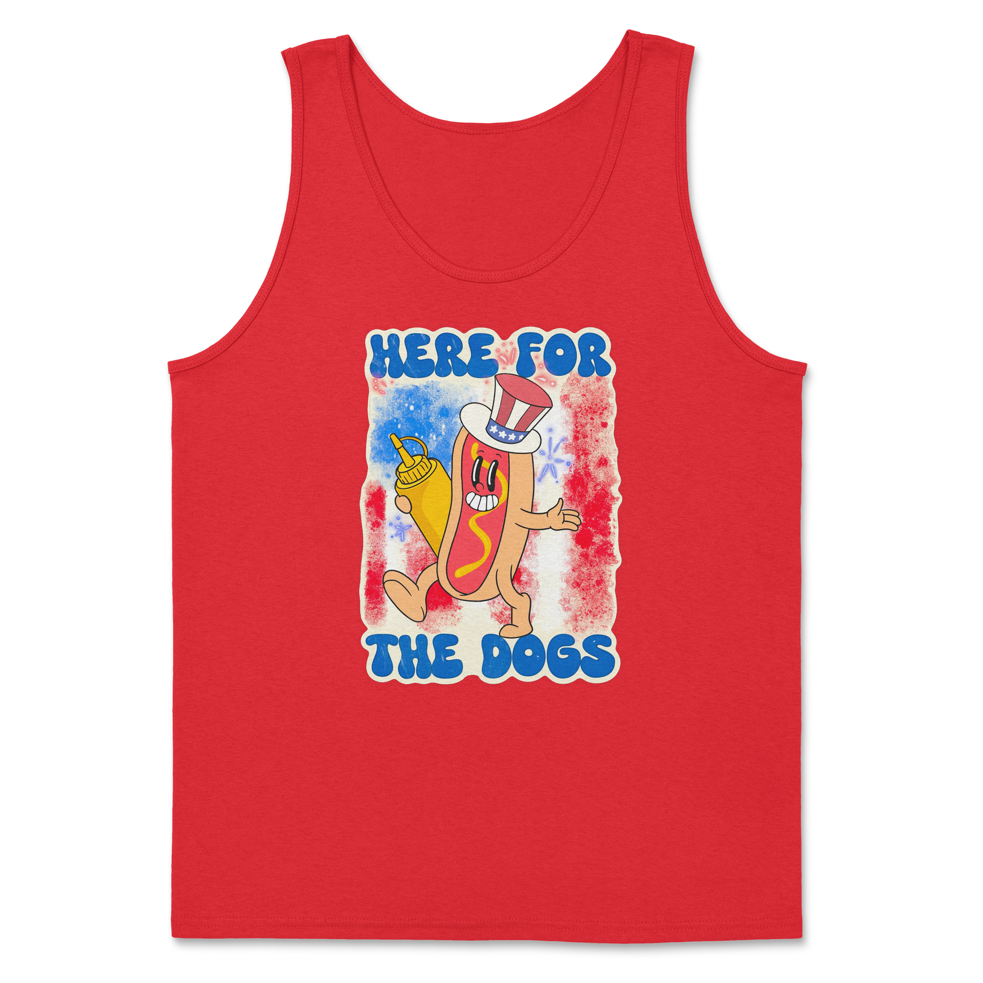 Heavy Blend Tank Top Hot Dog in Red