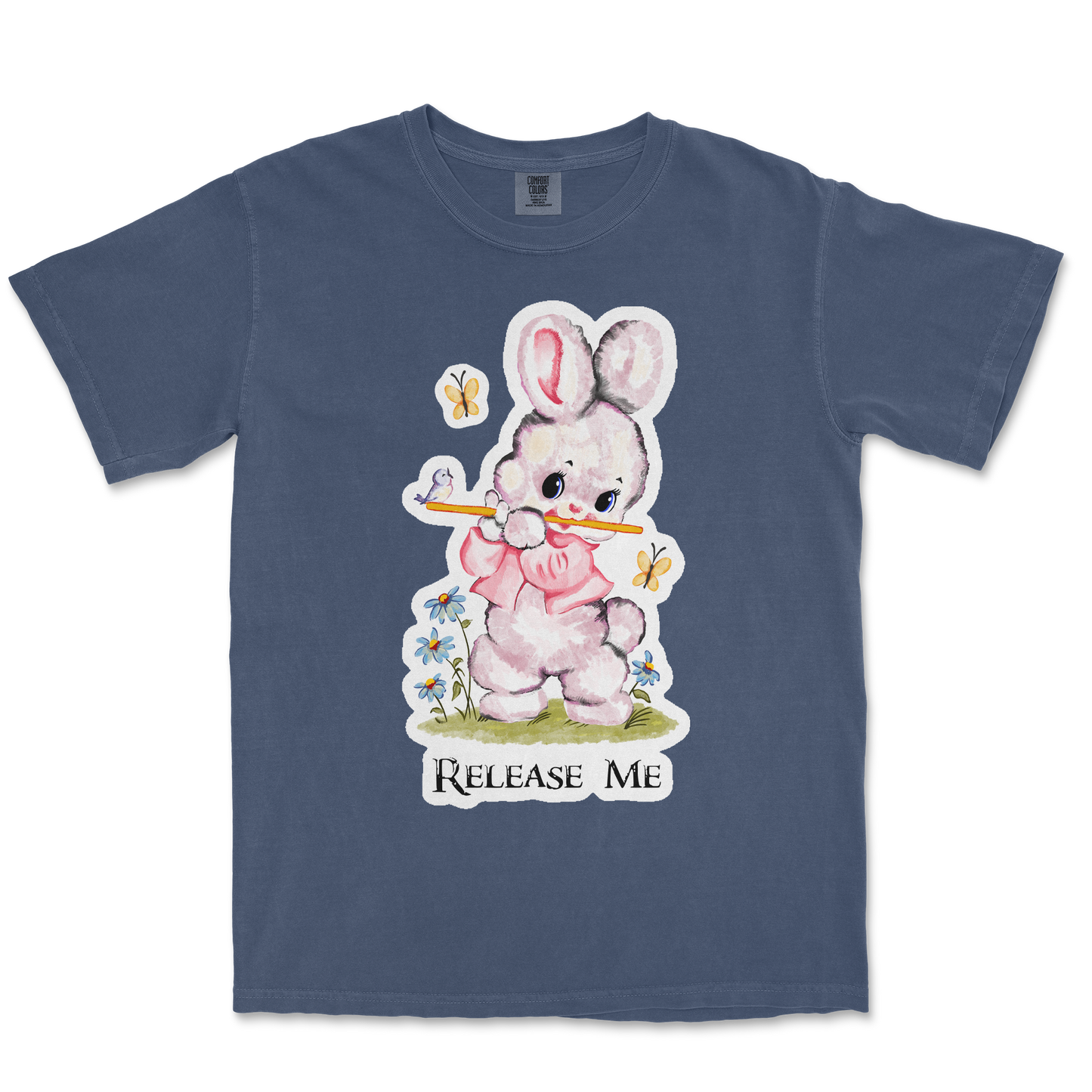 Comfort Colors T-Shirt Cute Bunny in Midnight