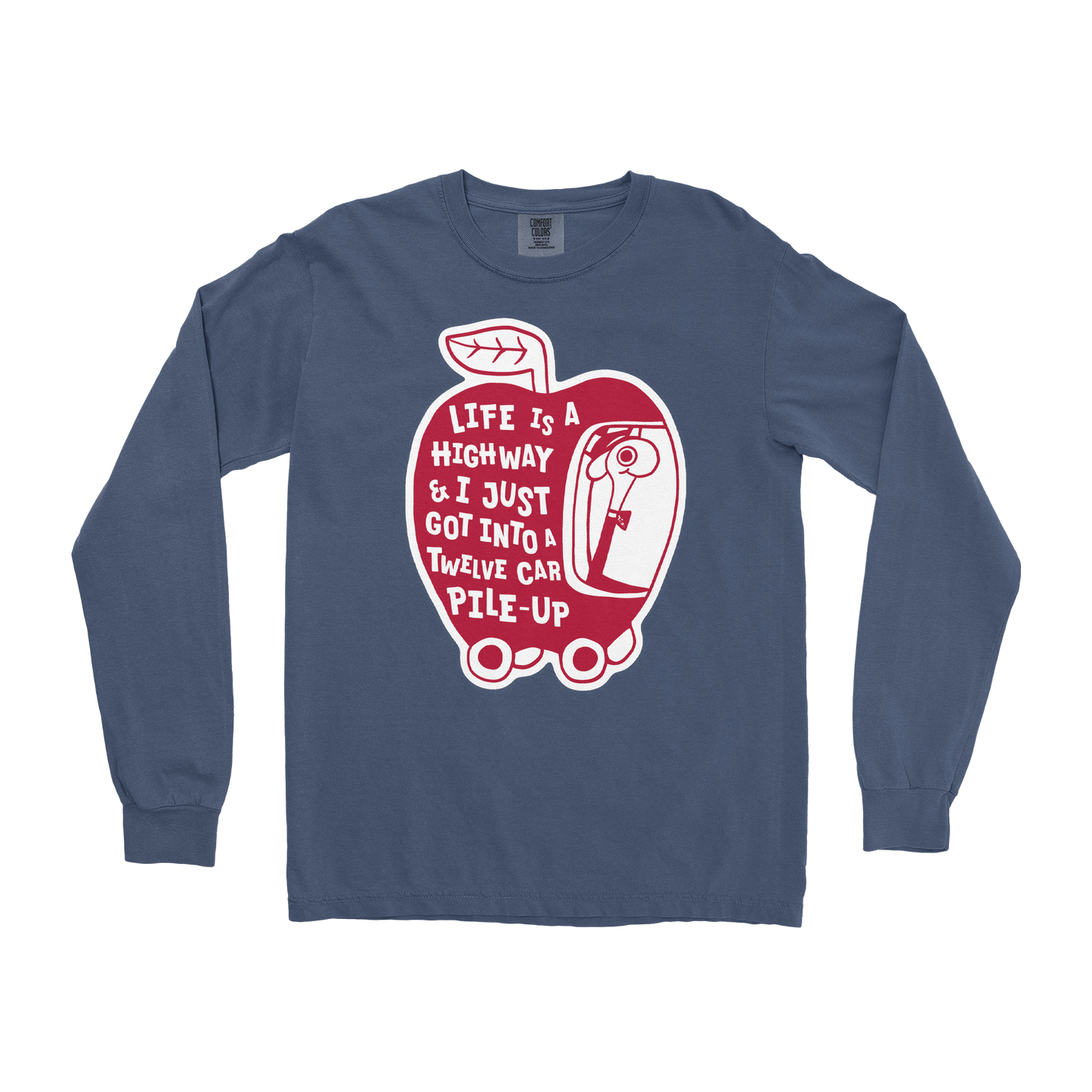 Comfort Colors Long Sleeve Life Is A Highway in Midnight