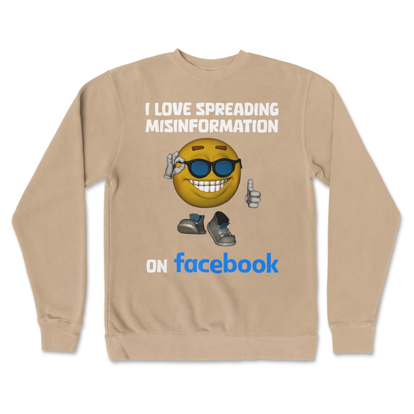Independent Clothing Co. Crew Neck Spreadin Misinformation in Sandstone