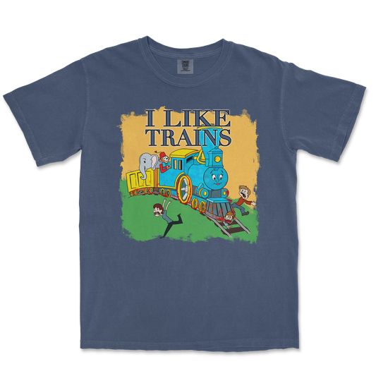 Comfort Colors T-Shirt I Like Trains in Midnight