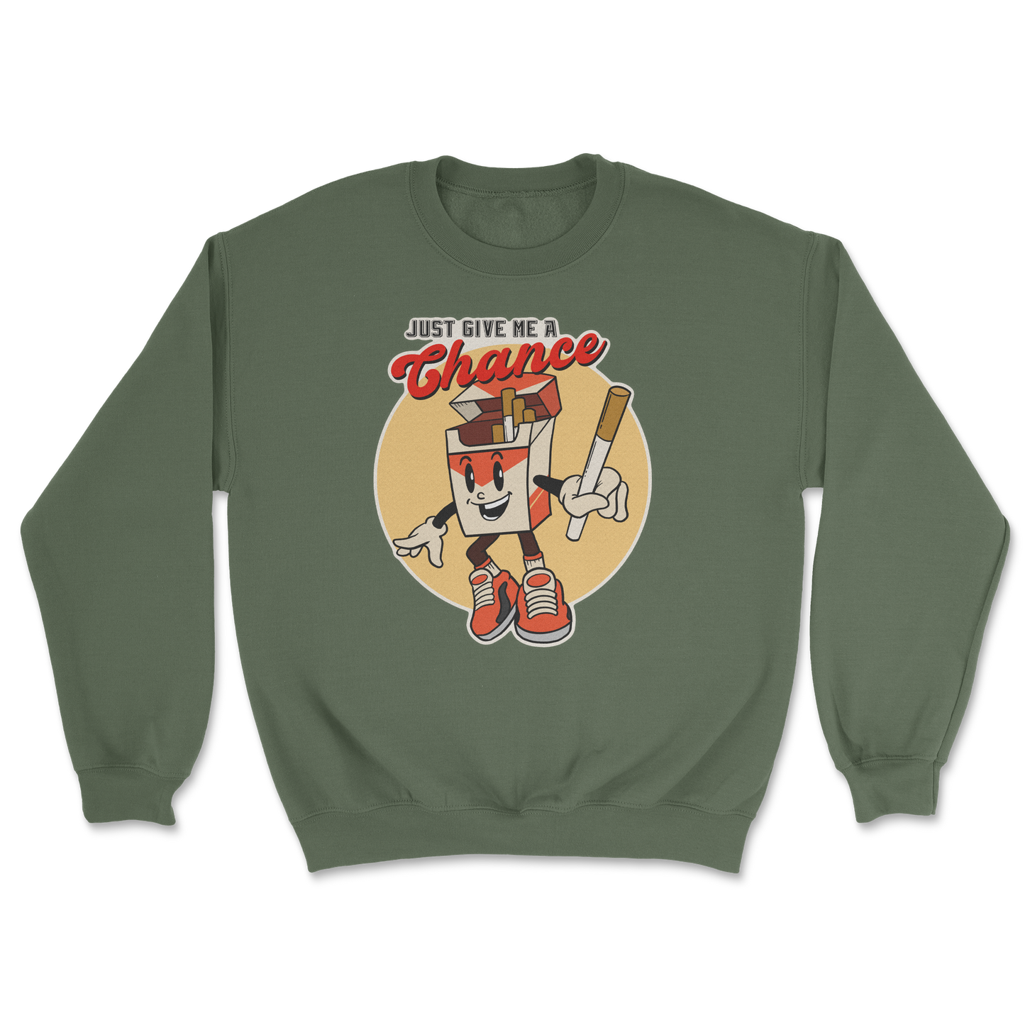 Heavy Blend Crew Neck Vintage Cigarette in Military Green