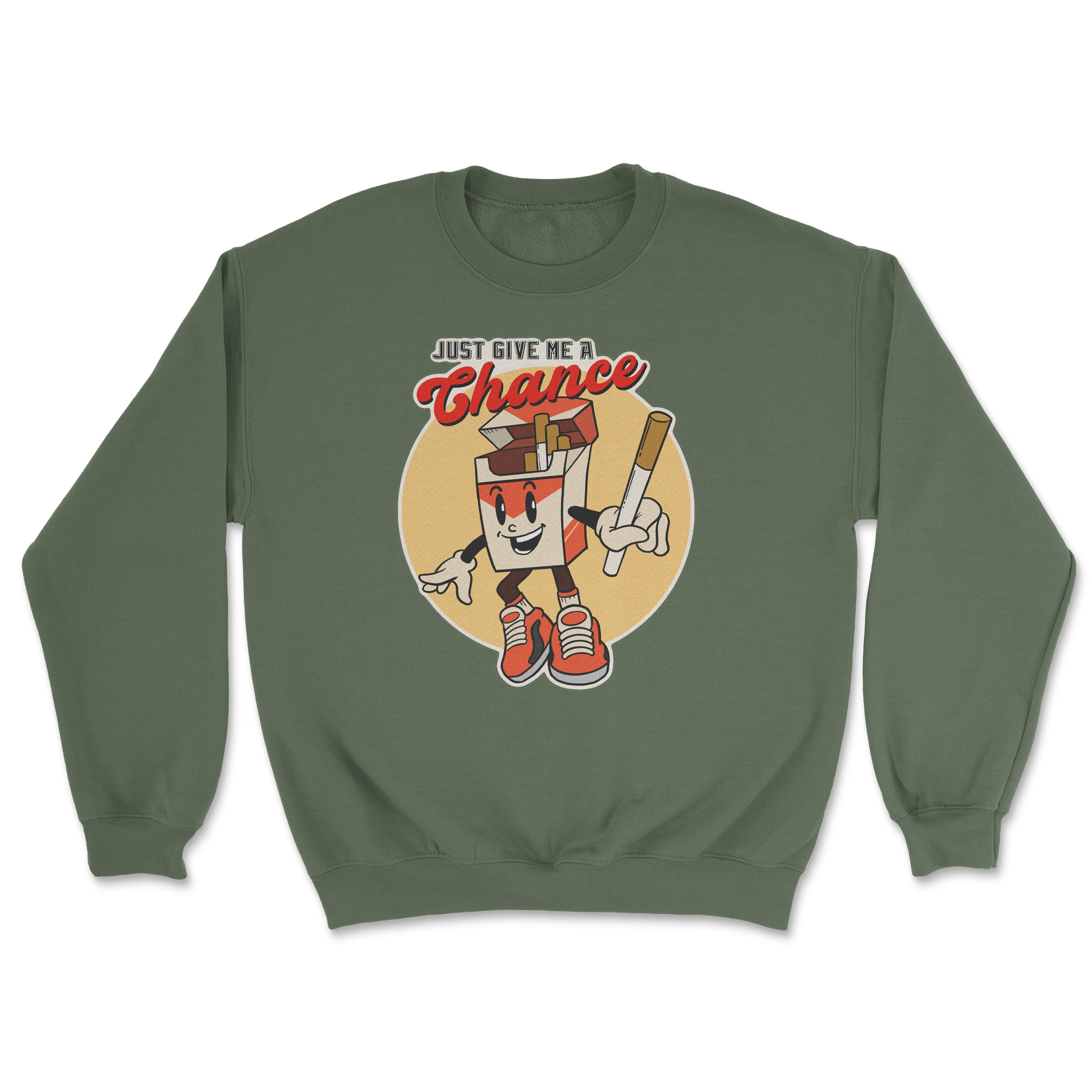 Heavy Blend Crew Neck Vintage Cigarette in Military Green