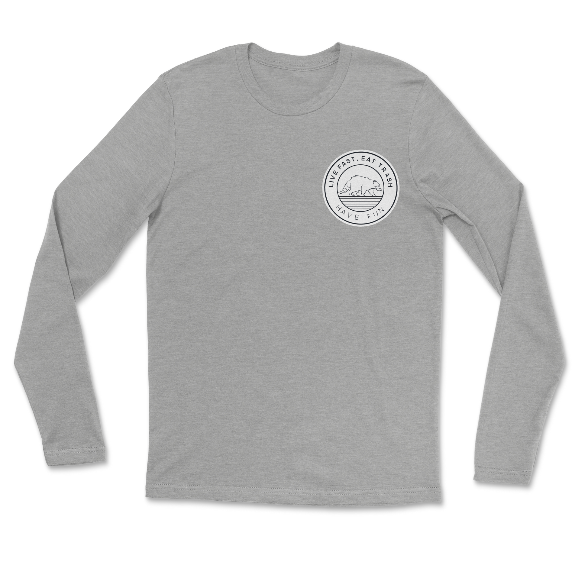 Heavy Blend Long Sleeve Raccoon Logo  in Grey-Heather