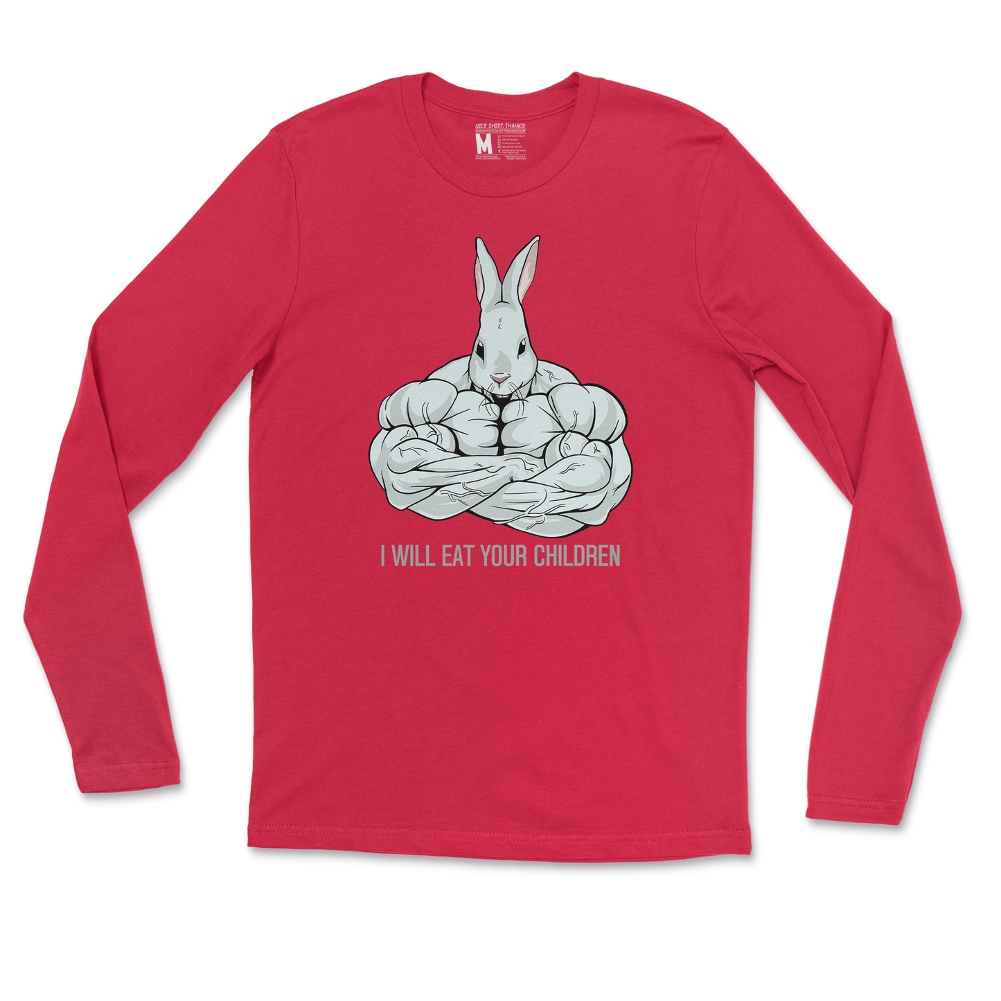 Gildan SoftStyle Long Sleeve Scary Rabbit in Red