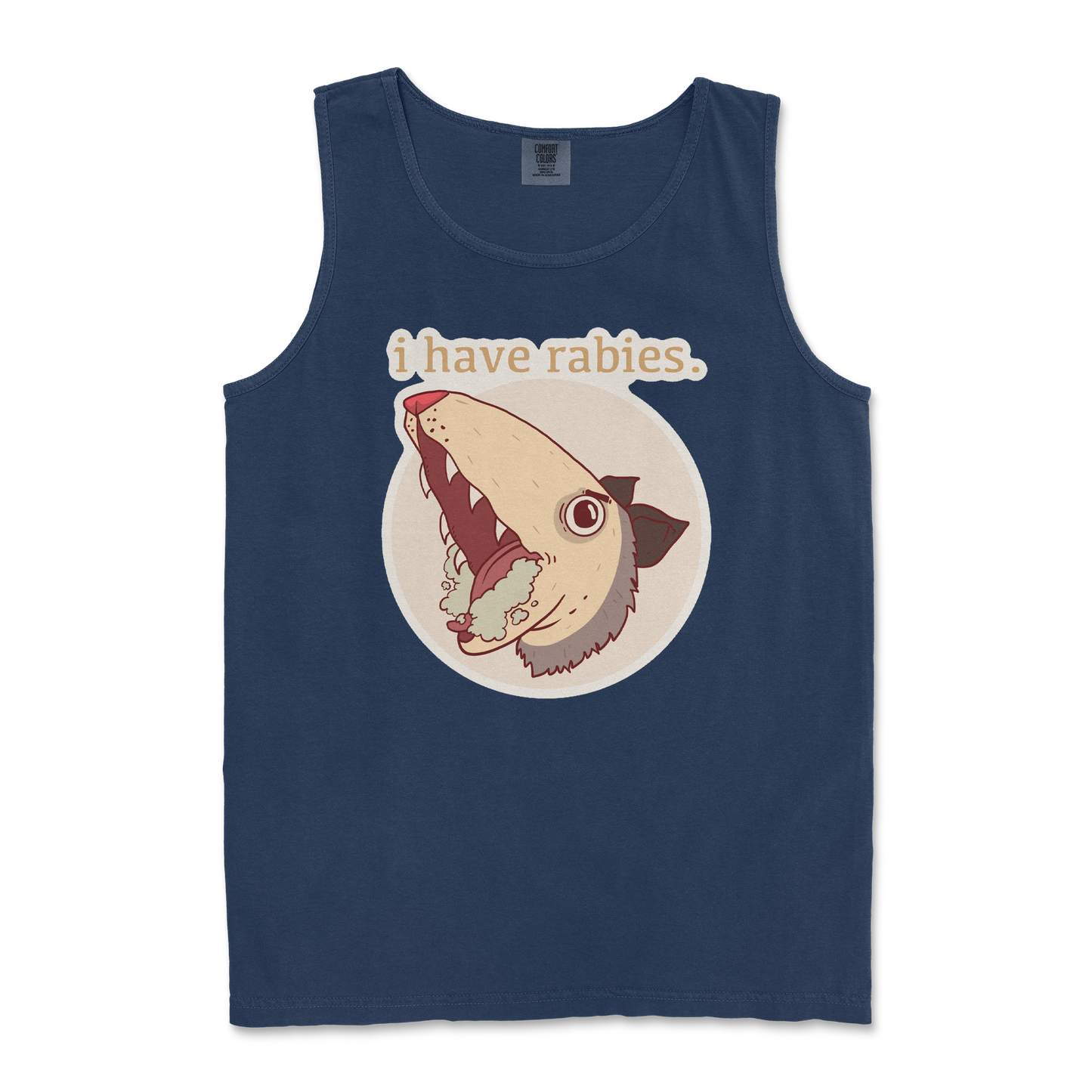 Comfort Colors Tank Top I Have Rabies in True Navy