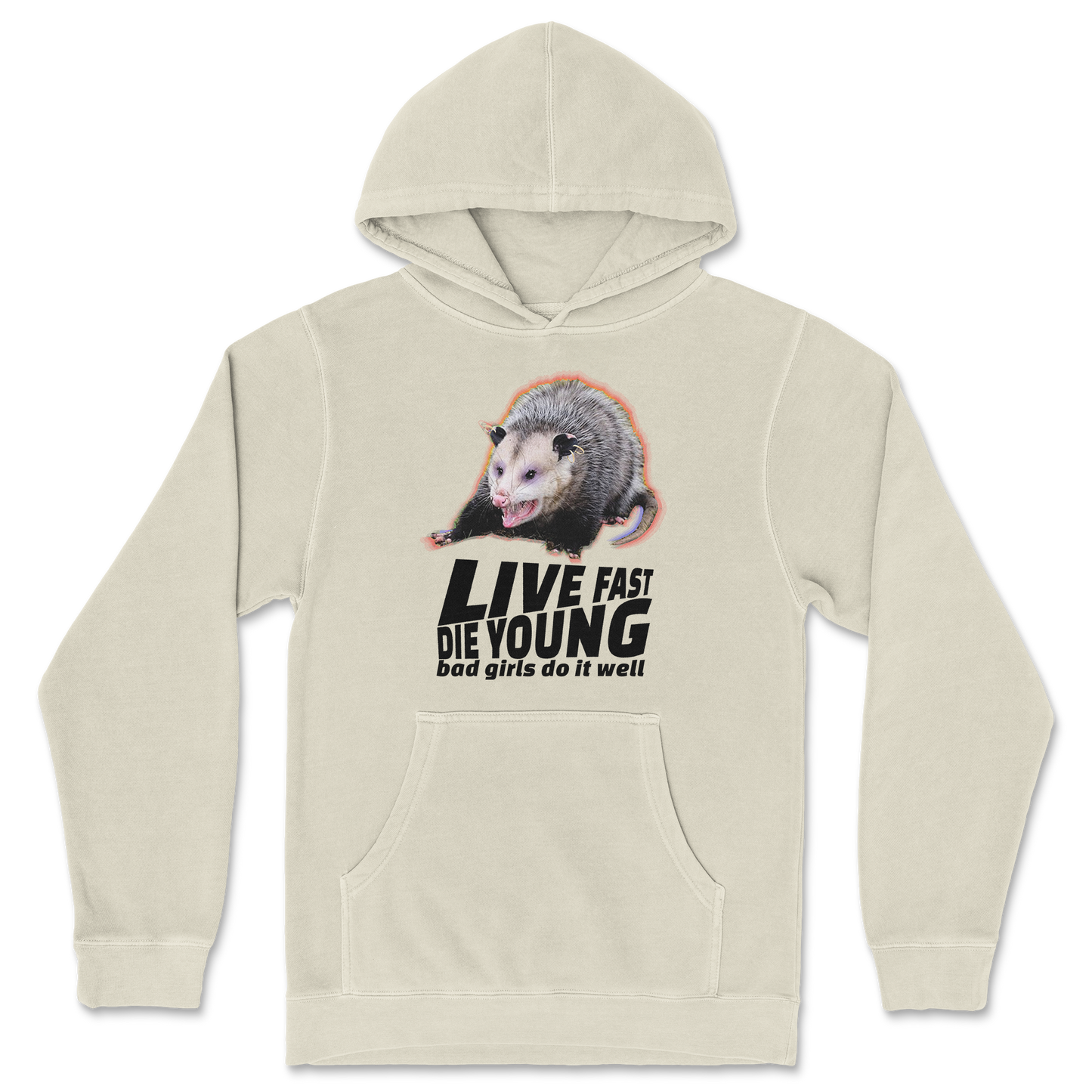 Independent Clothing Co. Hoodie Live Fast Die Young in Ivory