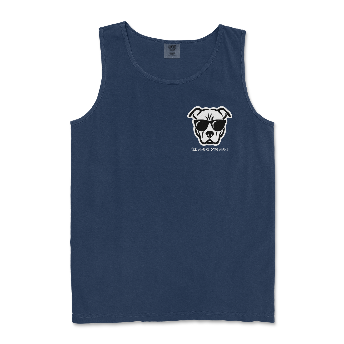 Comfort Colors Tank Top Pee Where You Want in True-Navy
