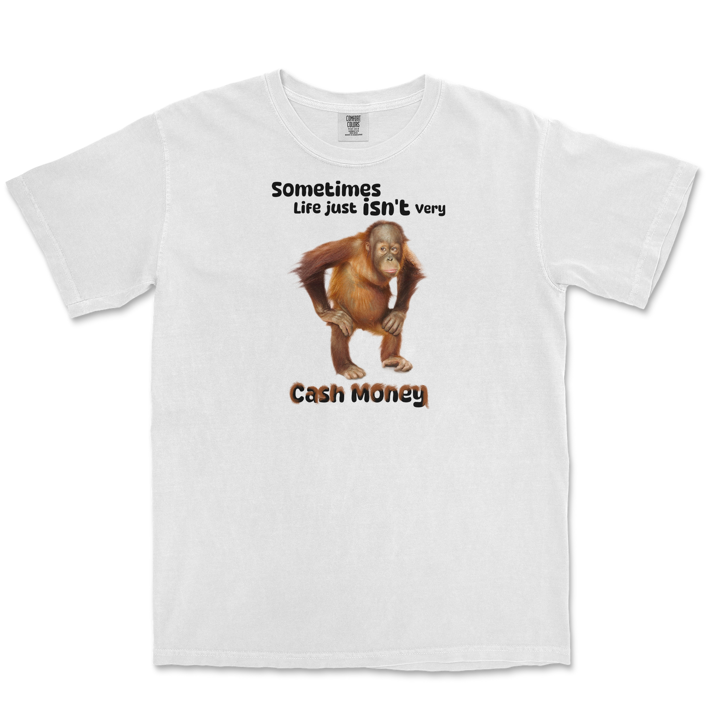 Comfort Colors T-Shirt Cash Money Monkey in White